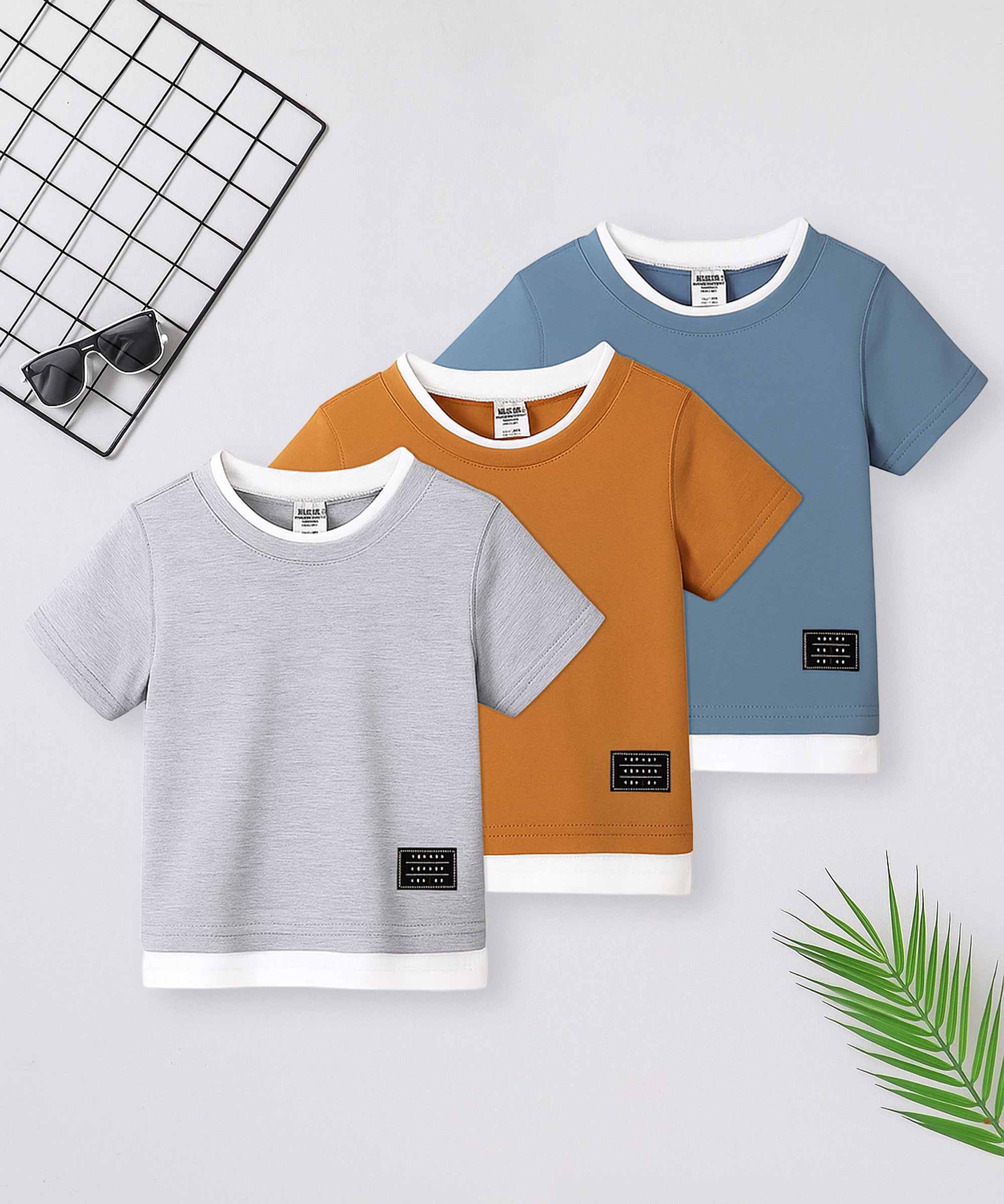 Boys Premium Solid T-Shirts (Pack of 3)