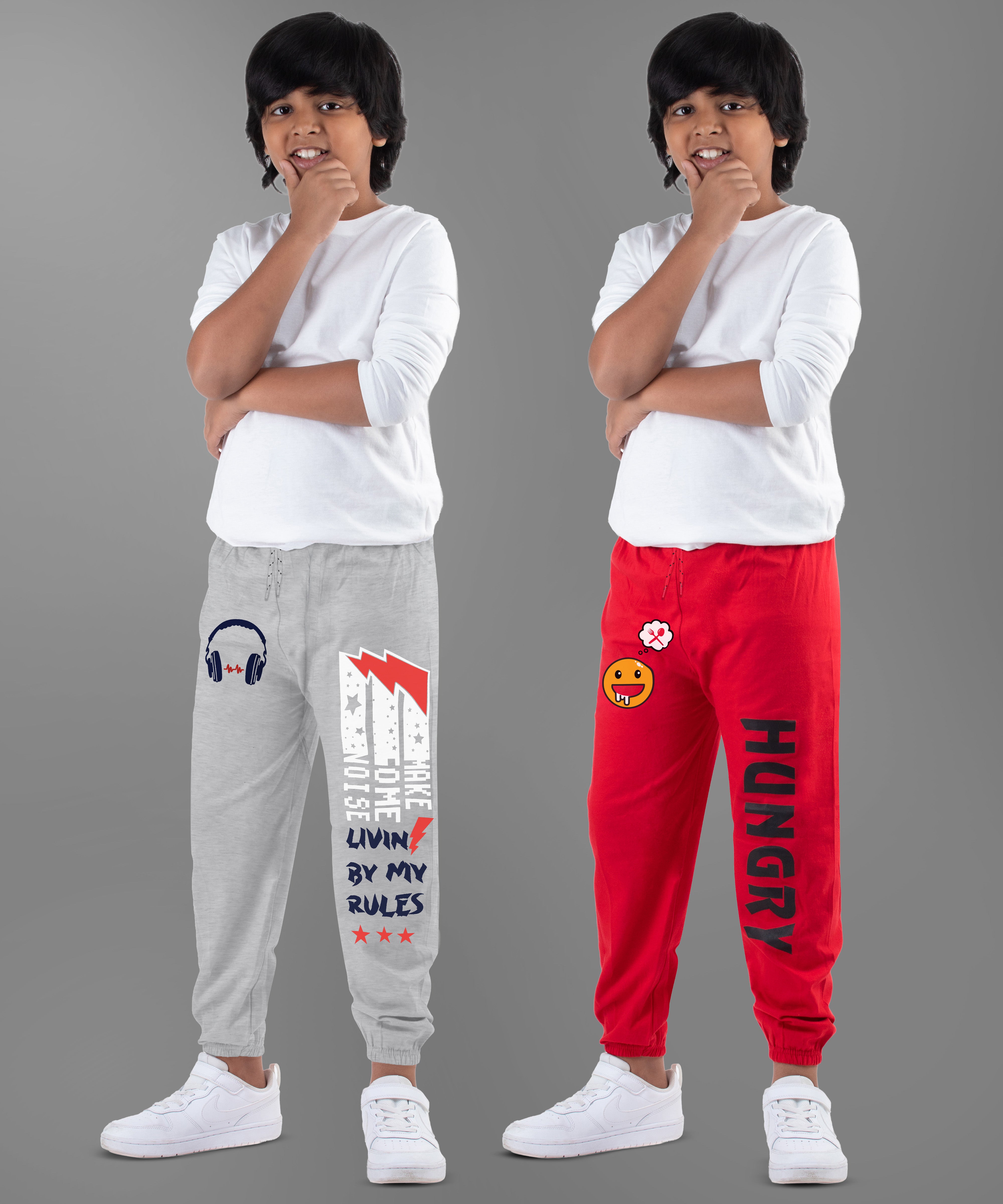 Boys Printed Track Pant (Pack of 2)