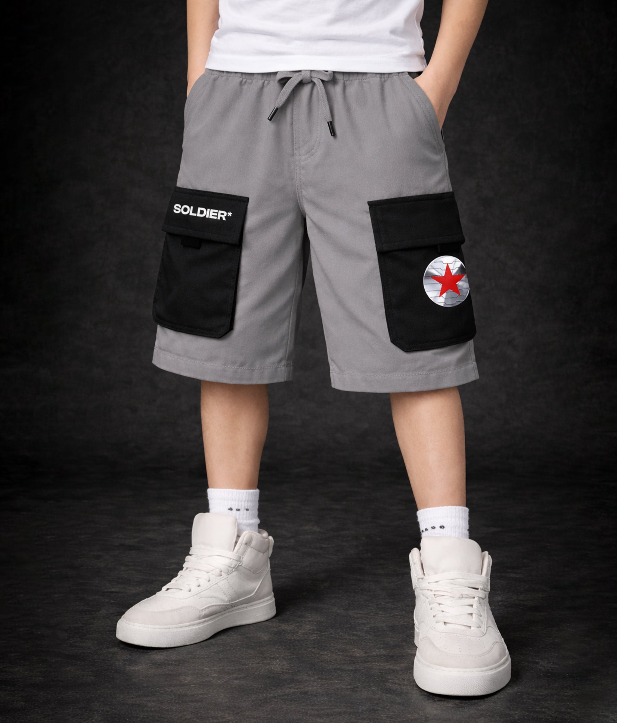 Kids Premium Cotton French Terry Cargo Shorts