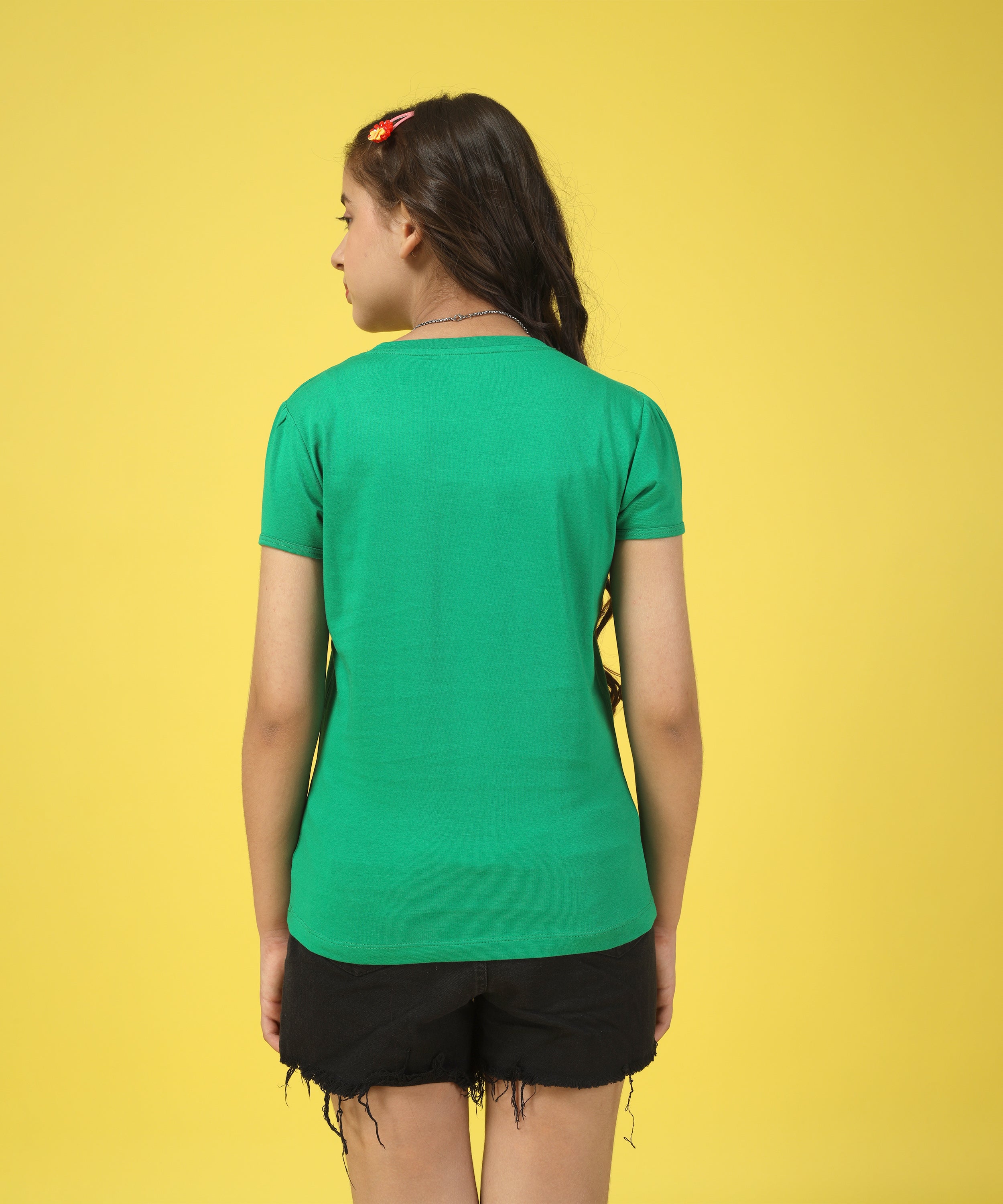 Girls Premium Half Sleeve T-shirt | Green