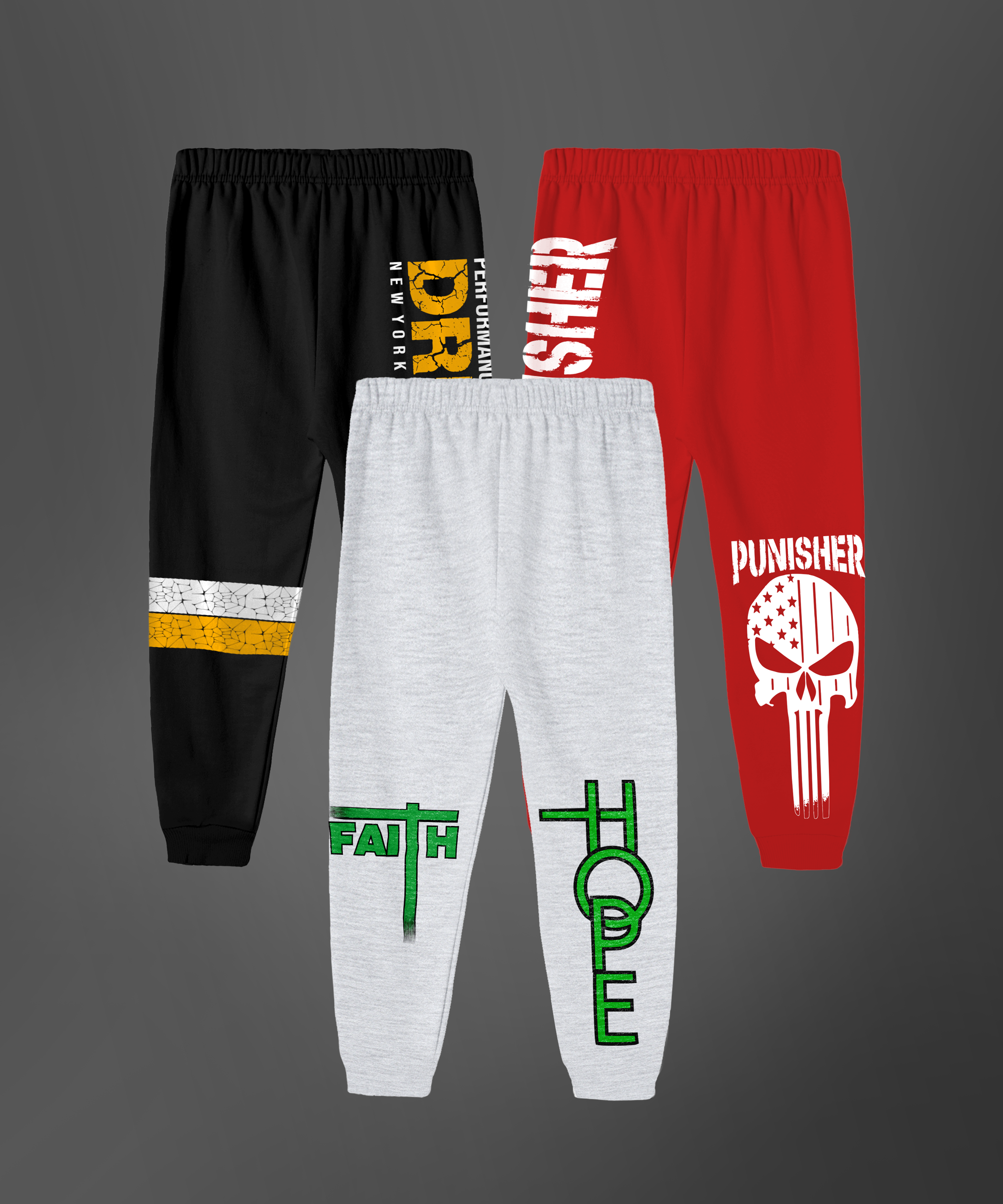 Boys Cotton Printed Track Pants - P3 Multicolor C1 (Pack of 3)