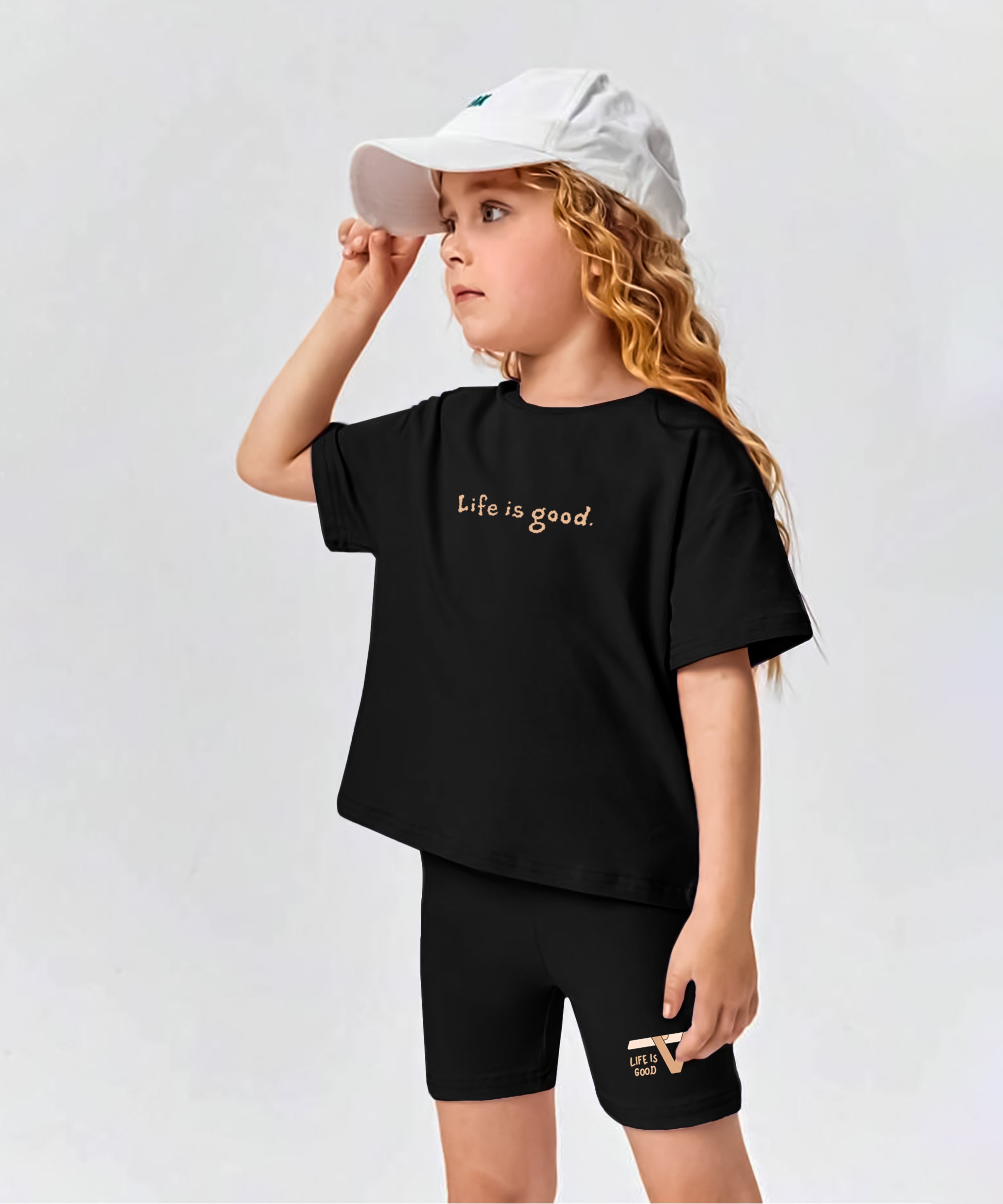 Girls Co-ords : Life is Good | Black