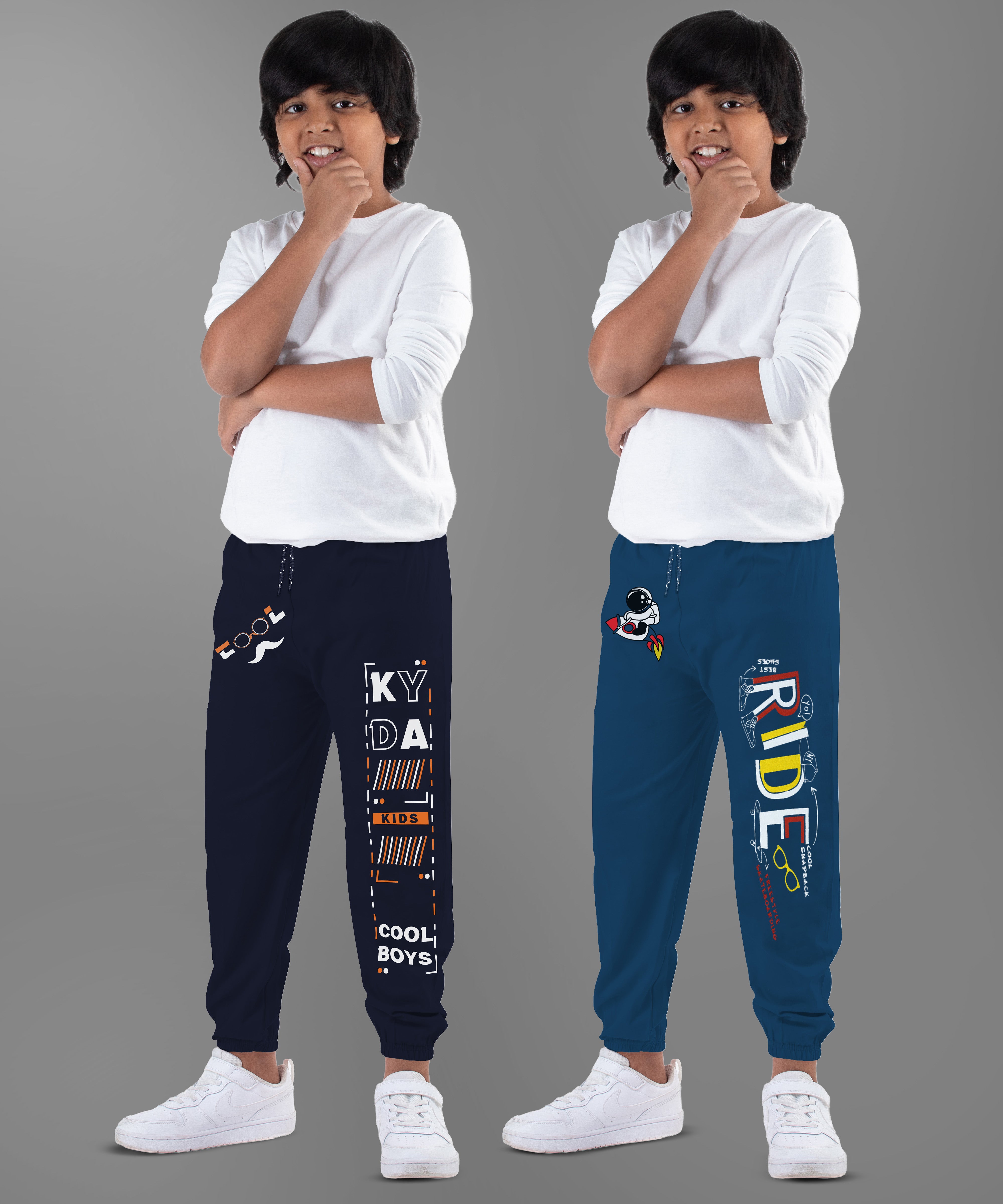 Boys Printed Track Pant (Pack of 2)