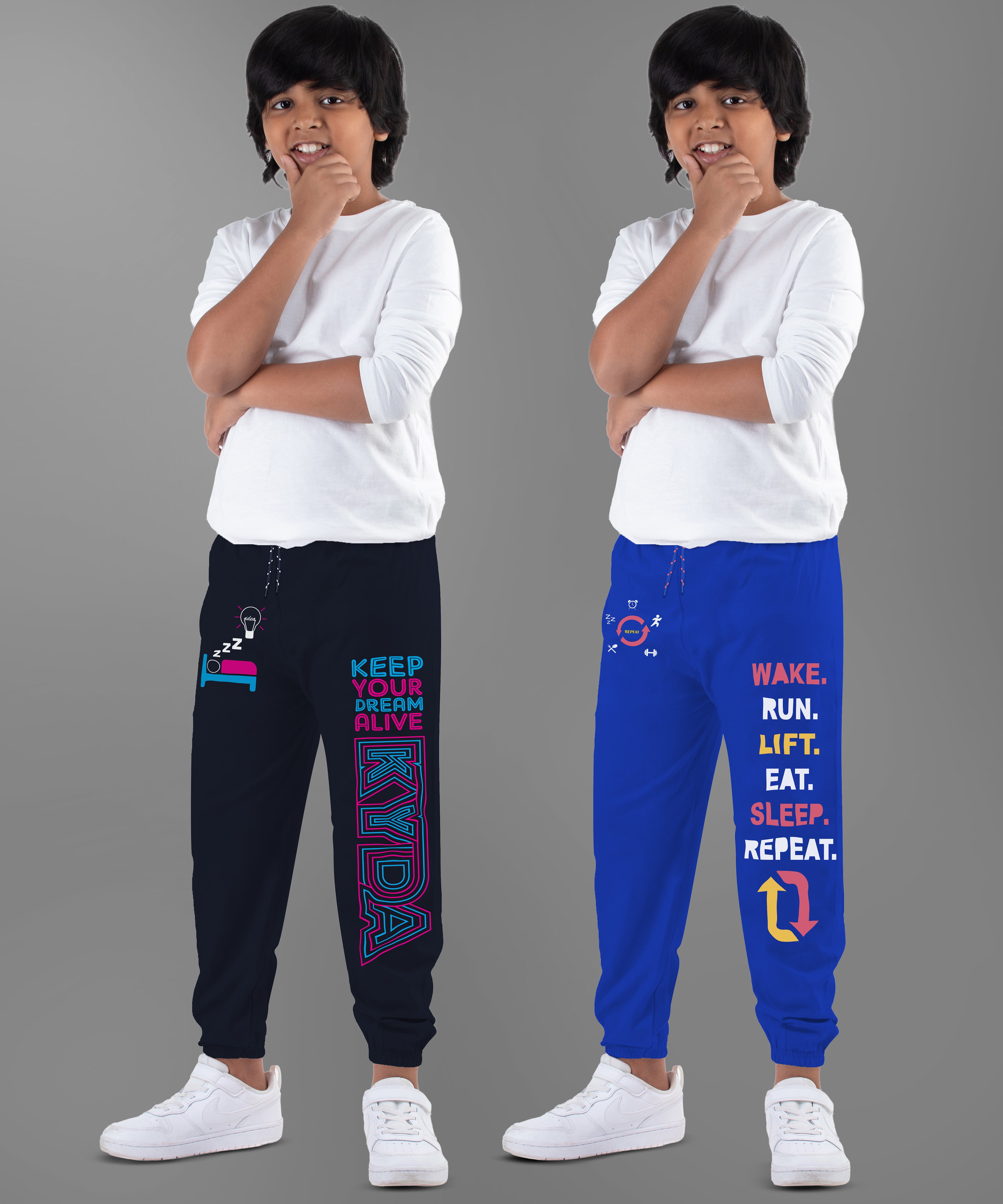 Boys Printed Track Pant (Pack of 2)