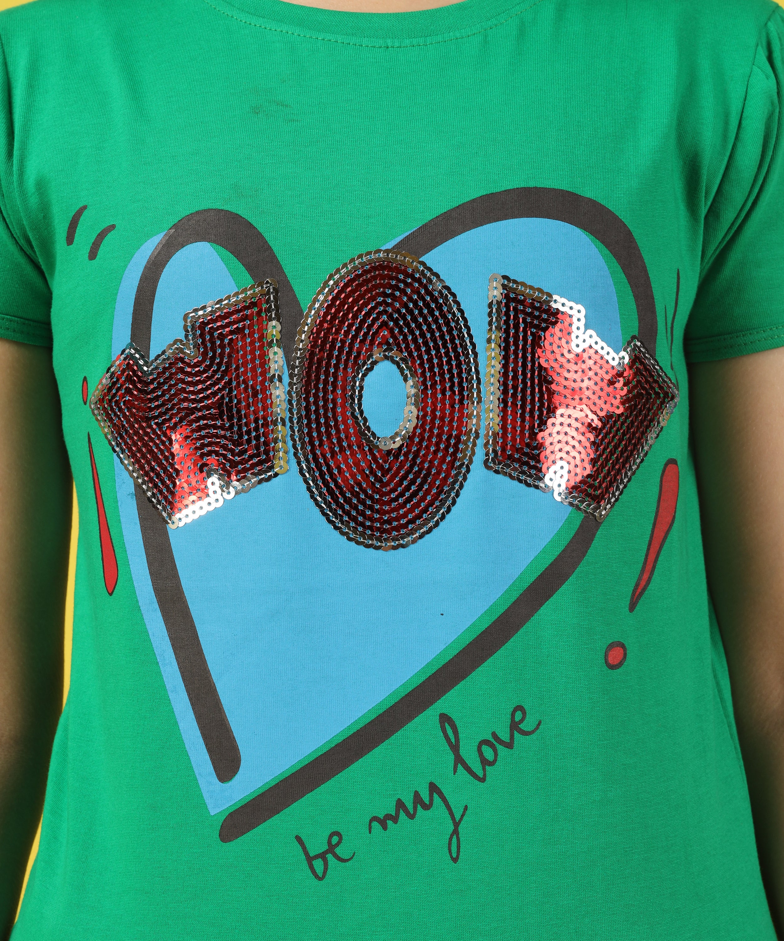 Girls Premium Half Sleeve T-shirt | Green