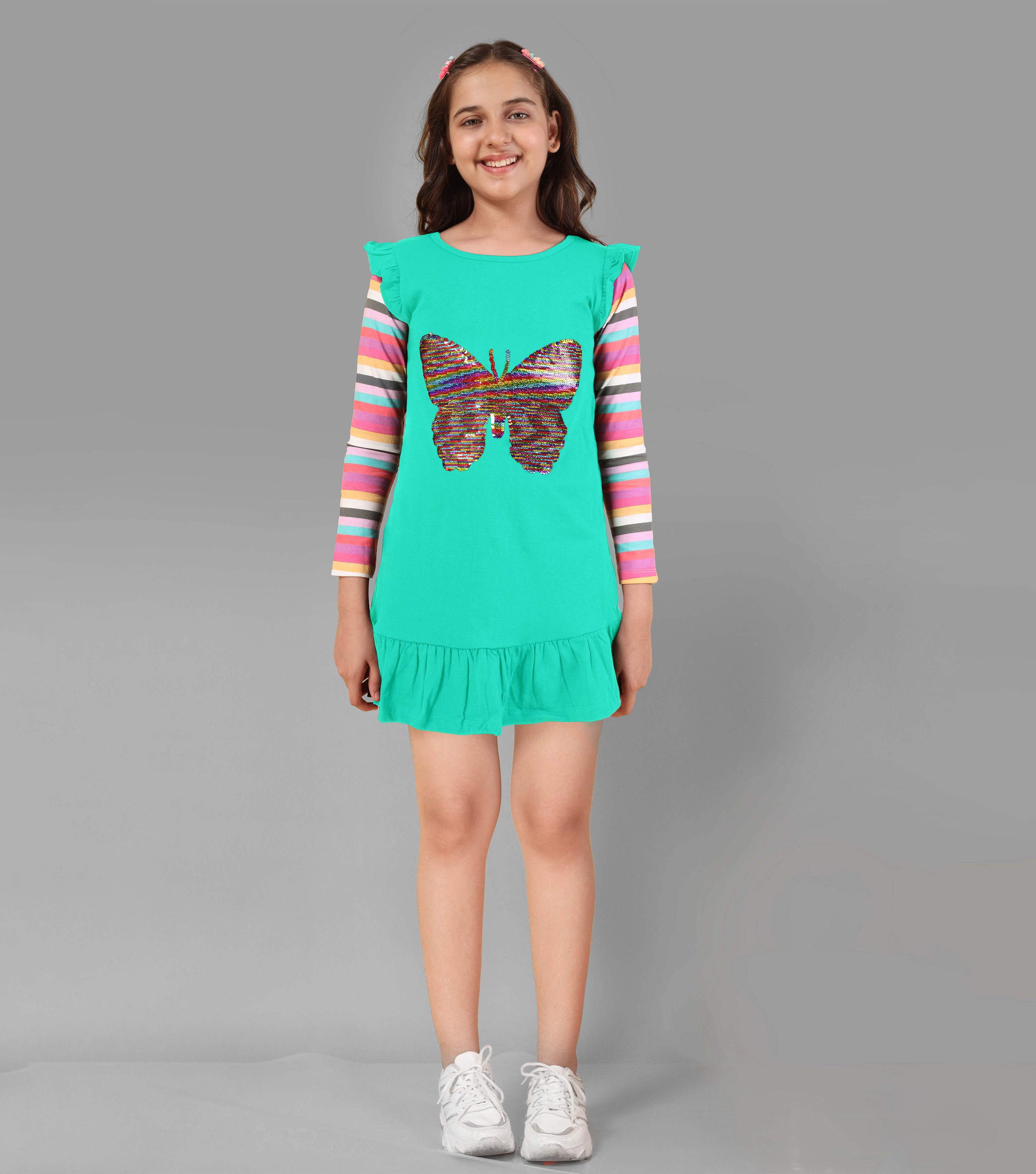 Long t-Shirt for Girls - Full Sleeve Tops Mint