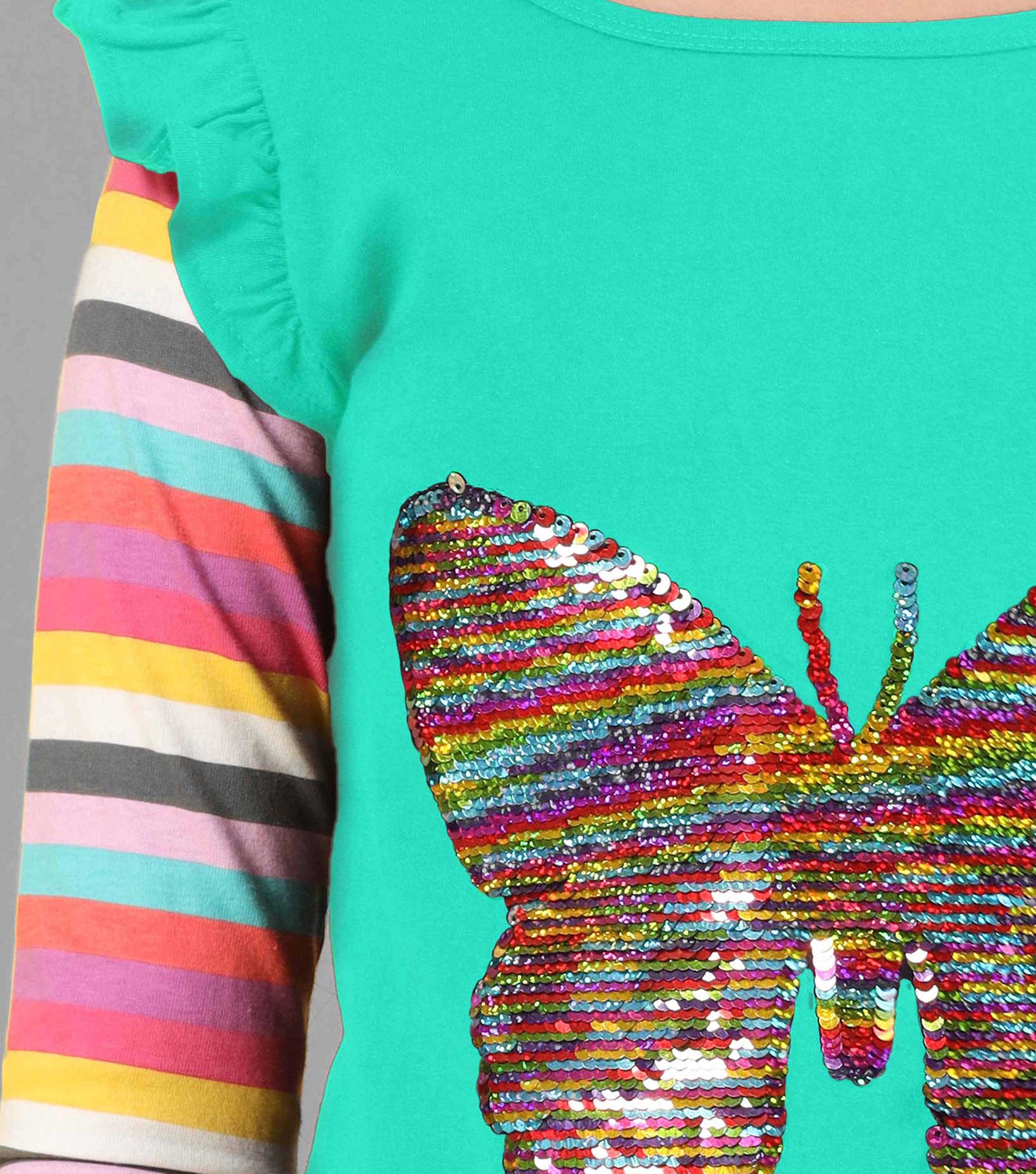 Long t-Shirt for Girls - Full Sleeve Tops Mint