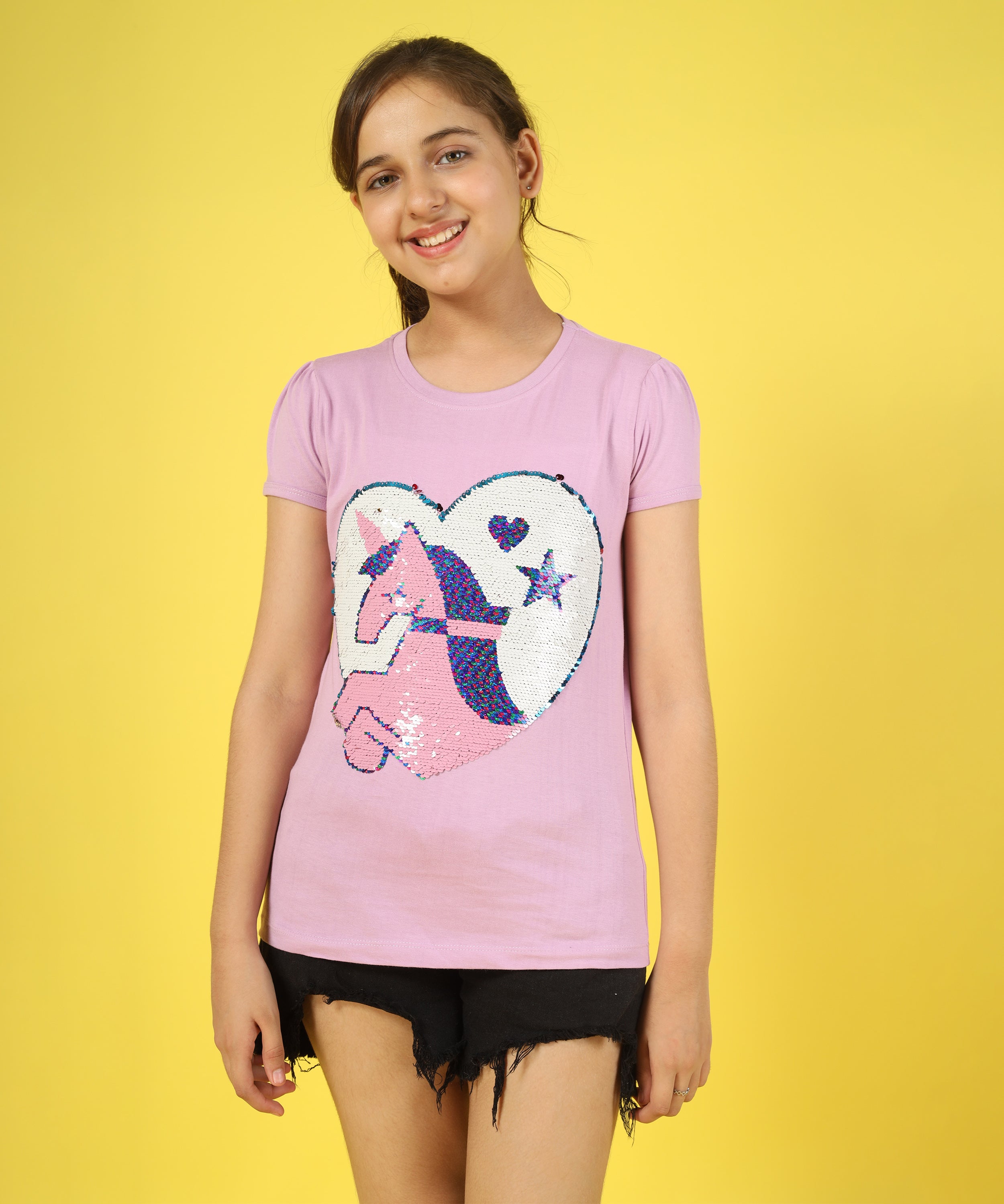 Girls Premium Half Sleeve T-shirt | Pink