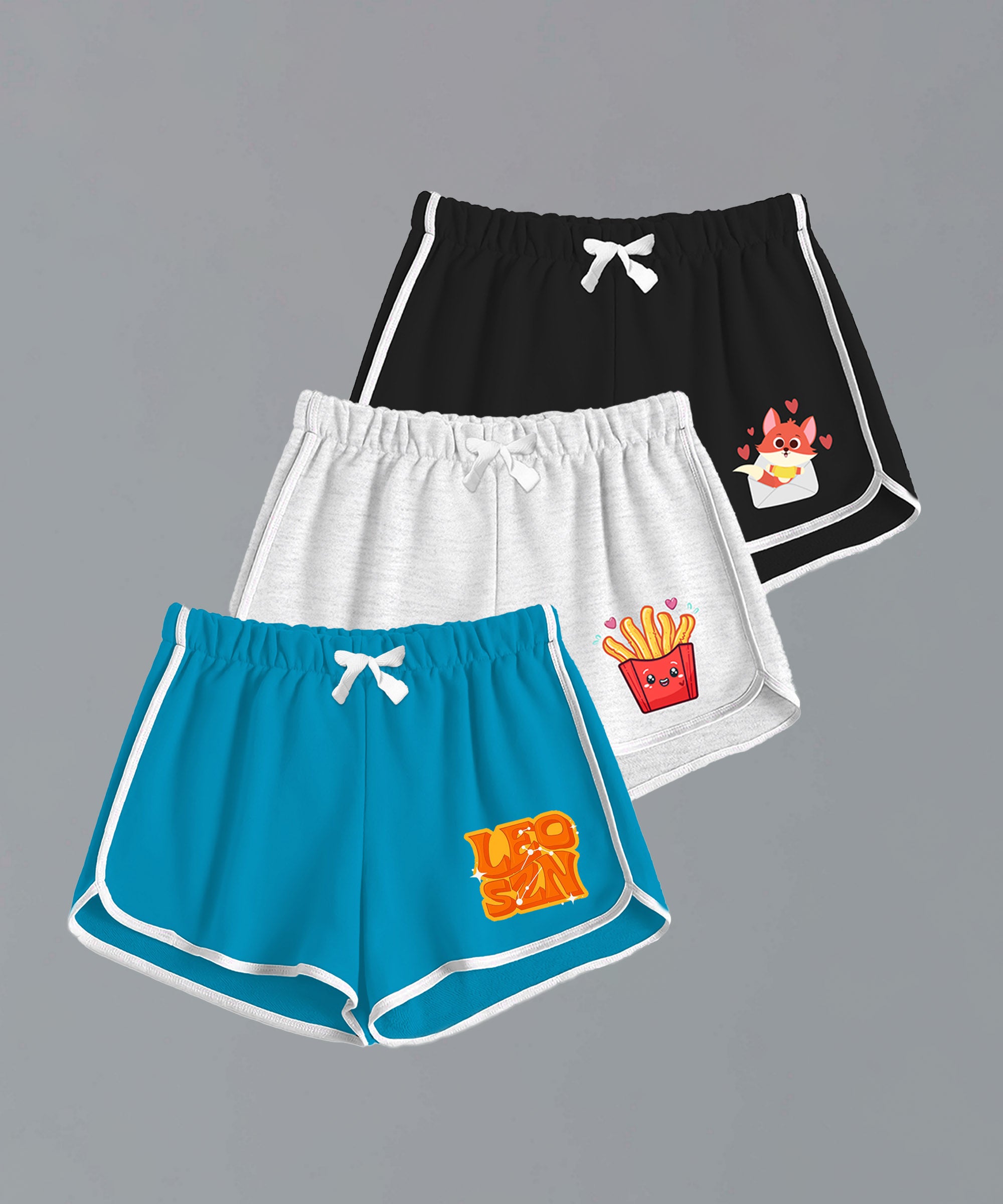 Girls Premium Printed Shorts (Pack of 3)