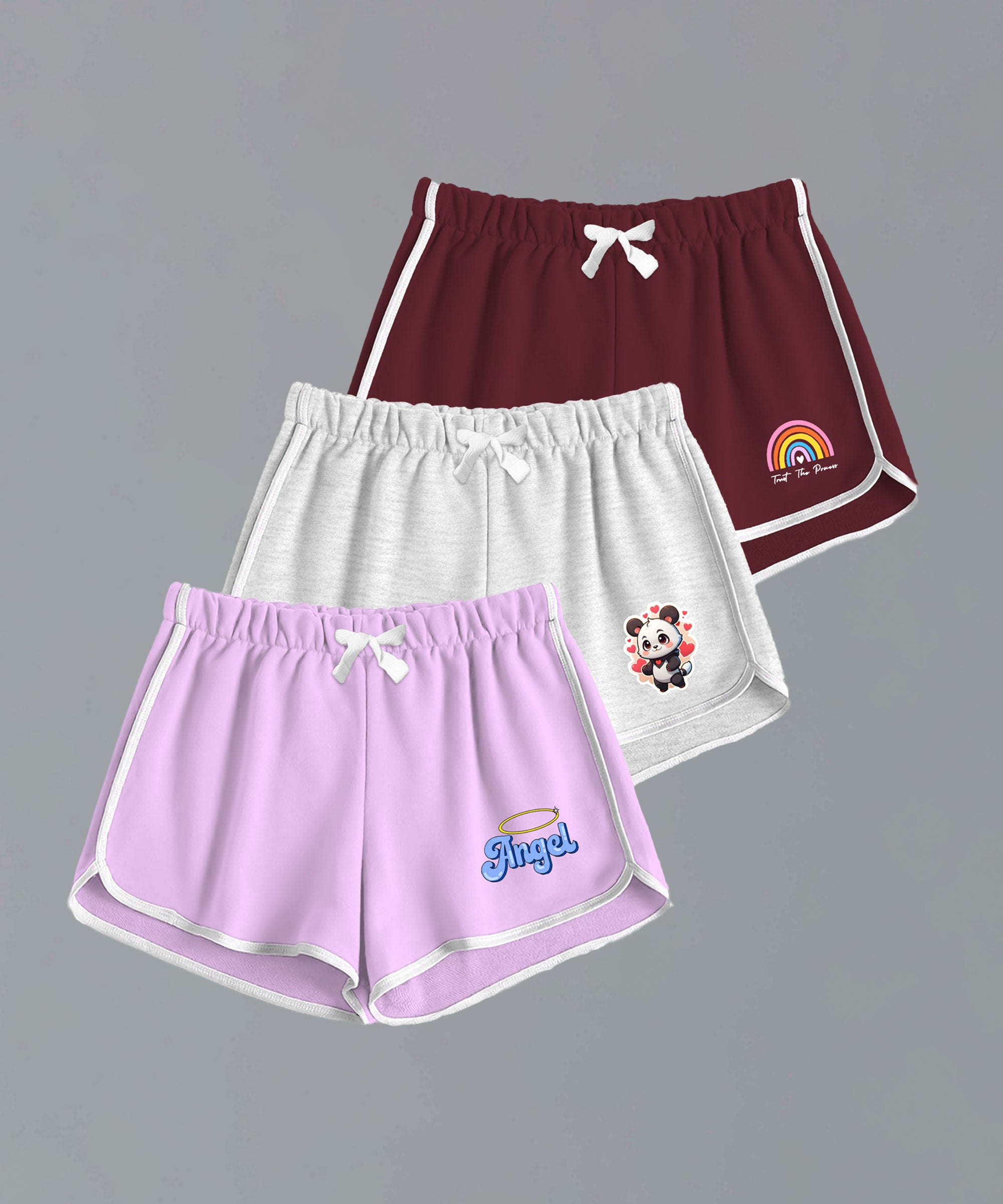 Girls Premium Printed Shorts (Pack of 3)