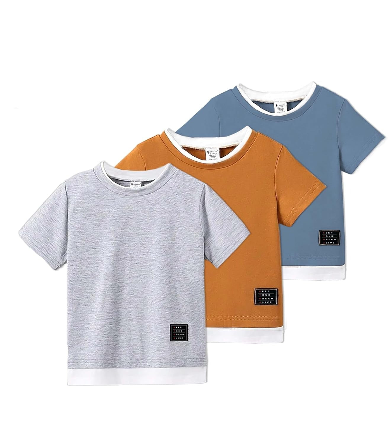 Girls Solid T-Shirts – Regular Fit, Half Sleeve | Pack of 3