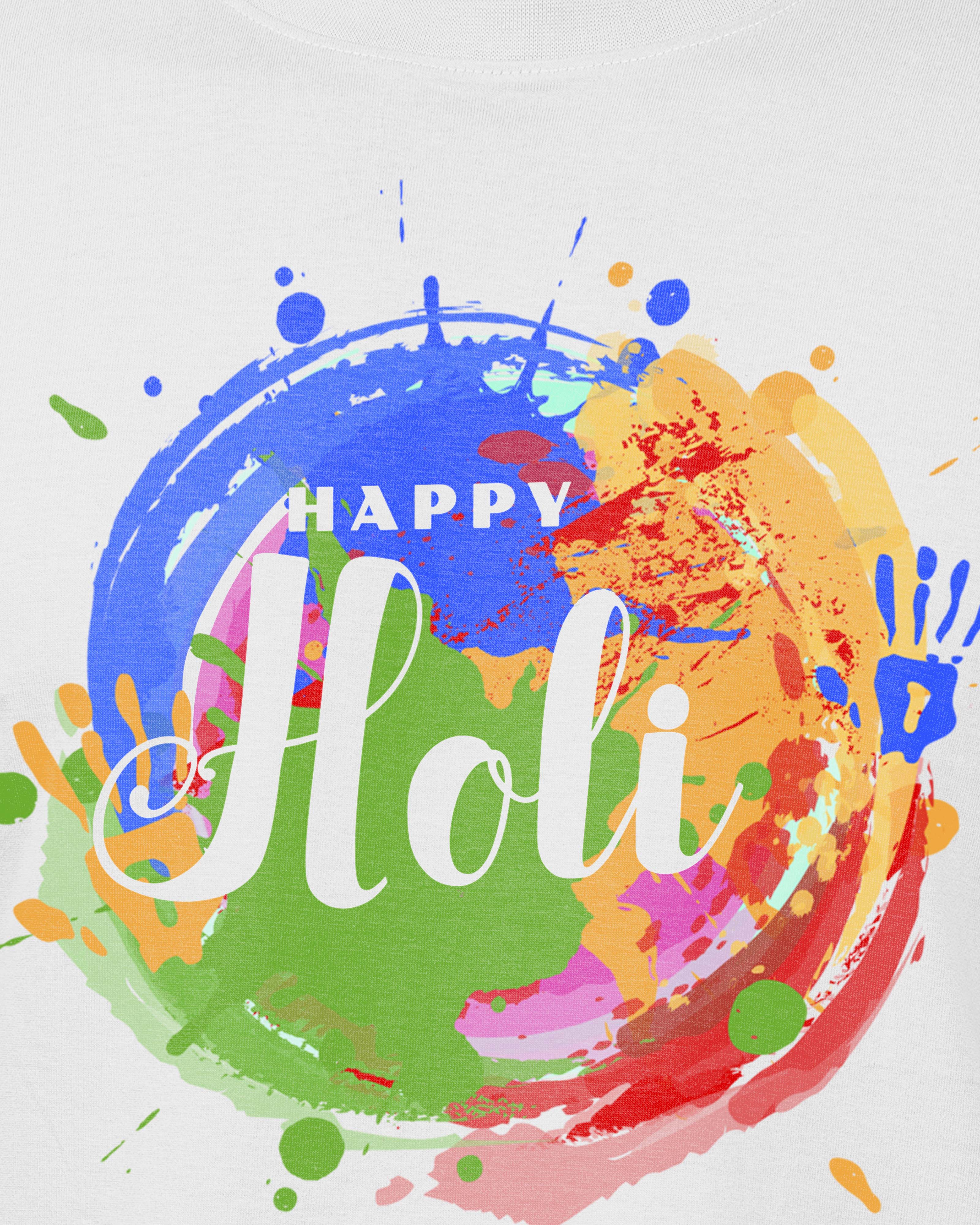 Boys Printed Holi Regular Fit T-Shirt C3 - Multicolor