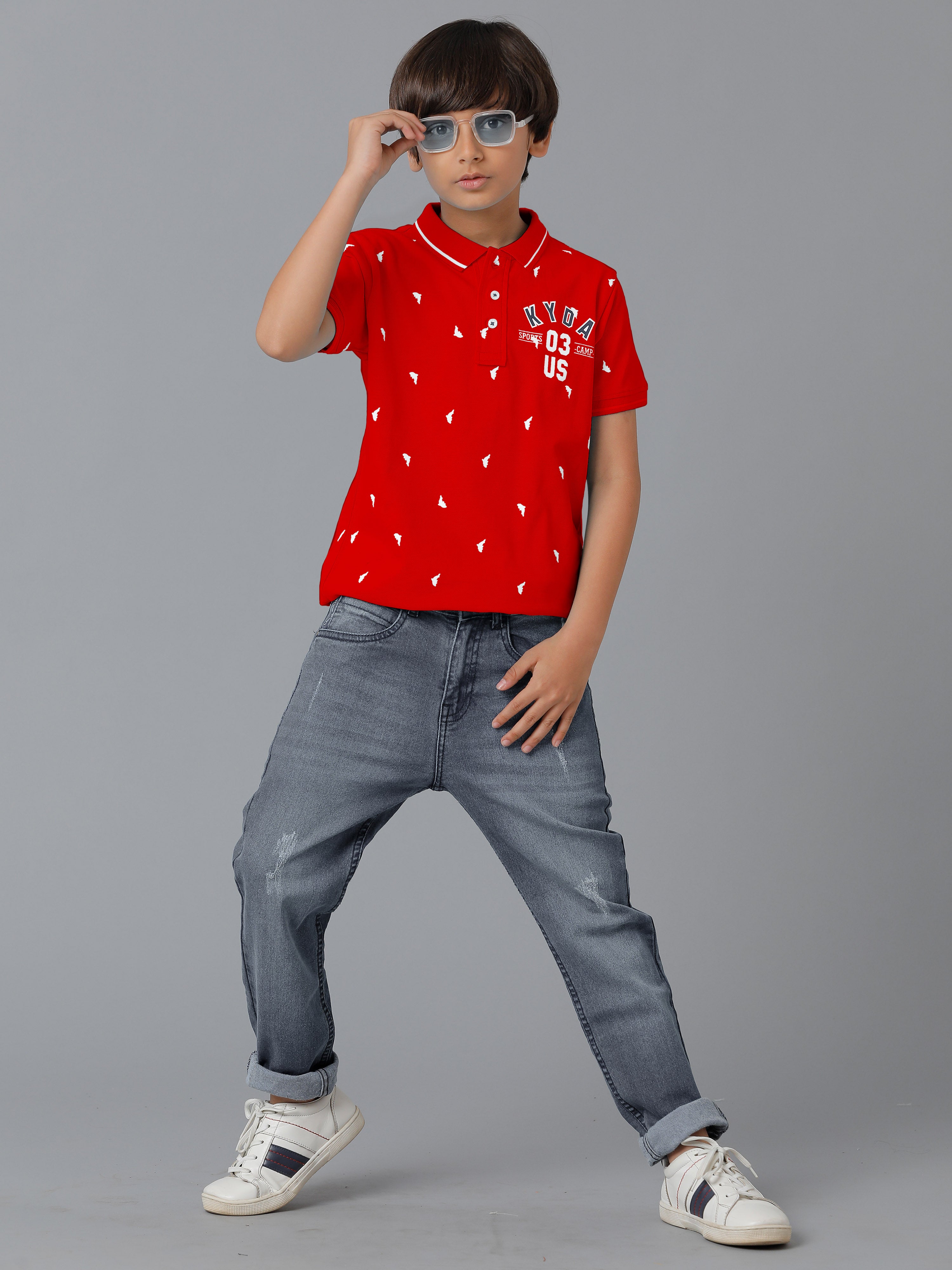 Boys Polo Collar-Shirts | Red