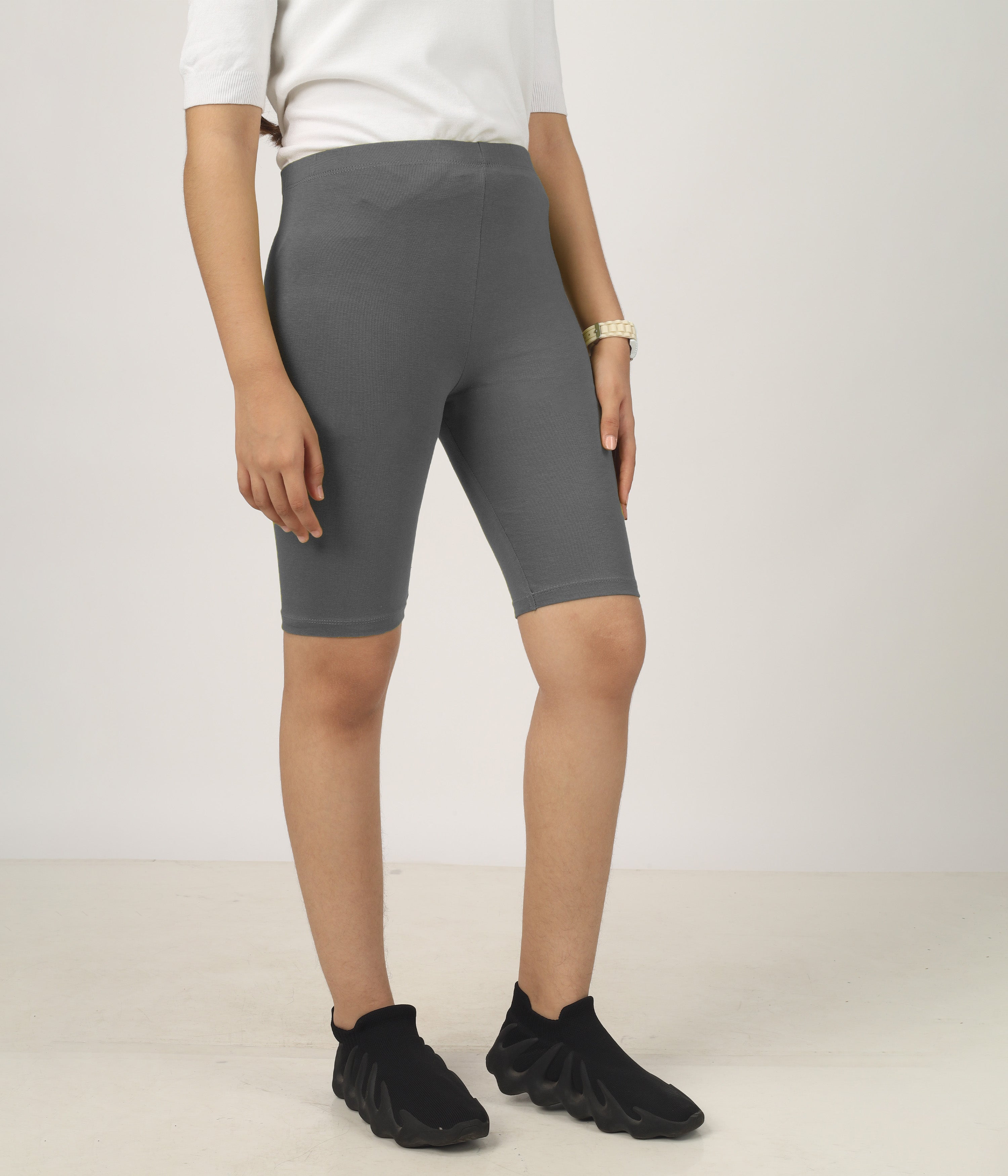 Girl's-Stretchable Cycling Shorts V2 (Pack of 2)