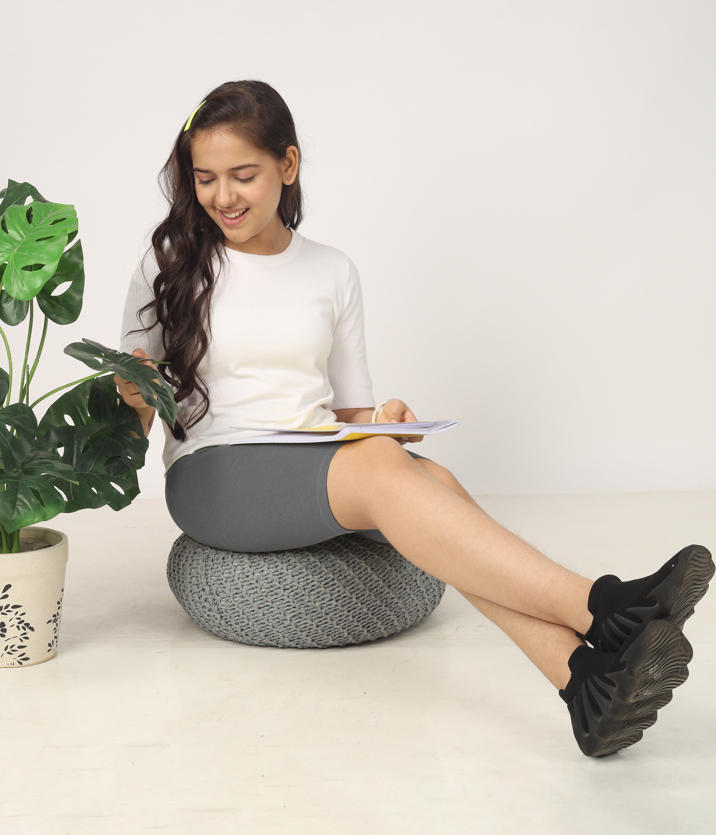 Girl's-Stretchable Cycling Shorts V2 (Pack of 2)