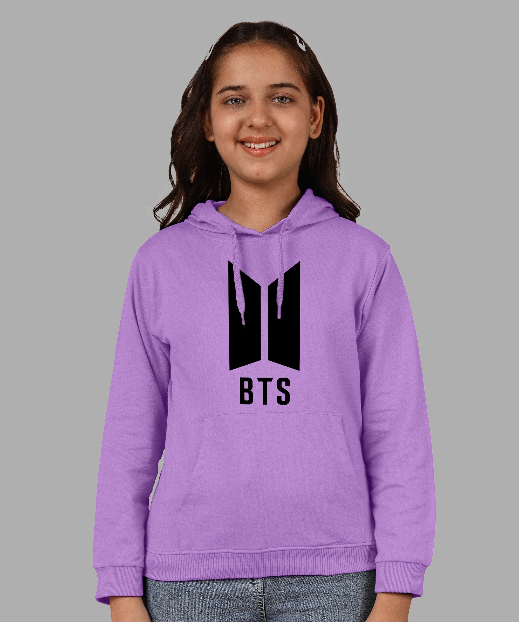 Girls Cotton Hooded Neck Hoodies - Navy