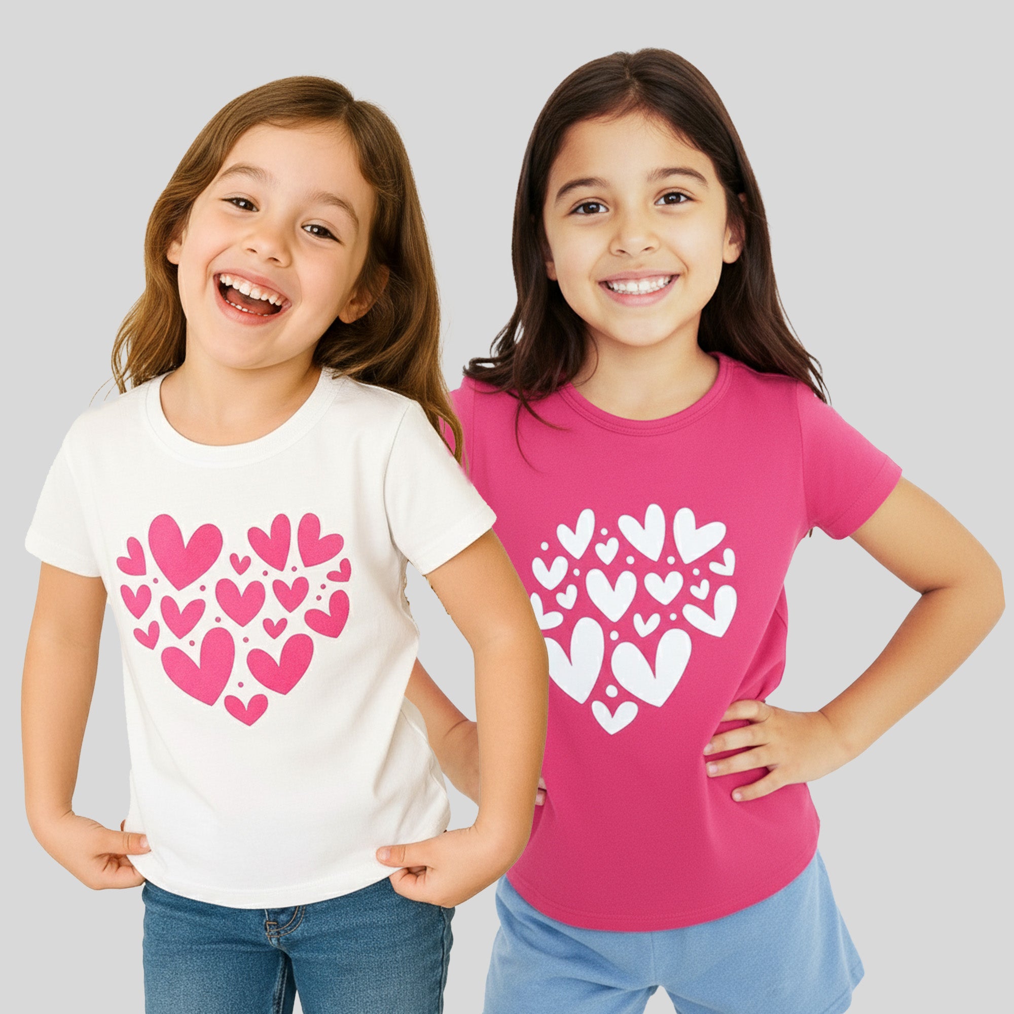 Girls 100% Pure Cotton Half Sleeve Printed T-Shirt