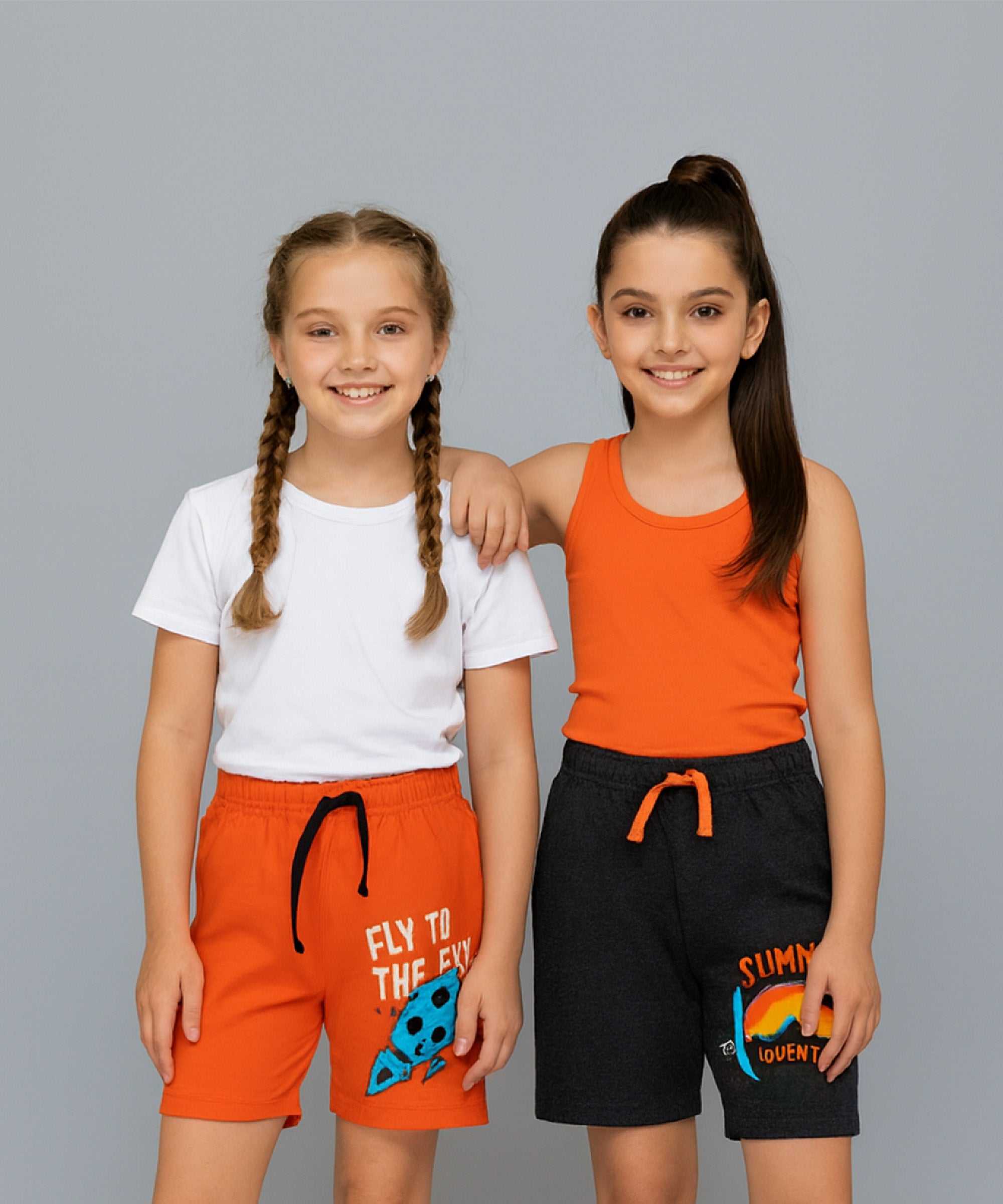 Girls Premium Cotton Printed Shorts | Pack of 2