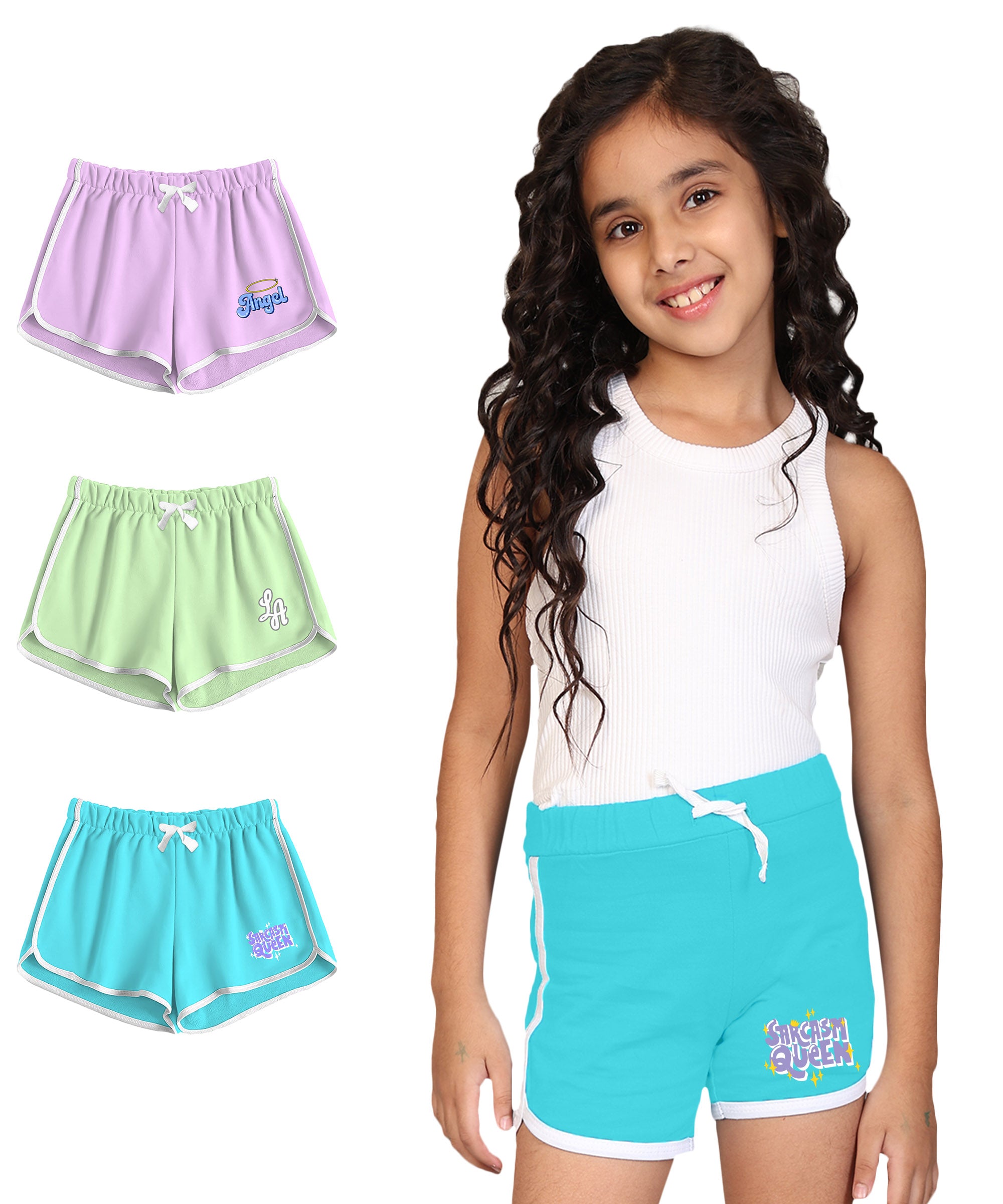 Girls Premium Printed Shorts (Pack of 3)