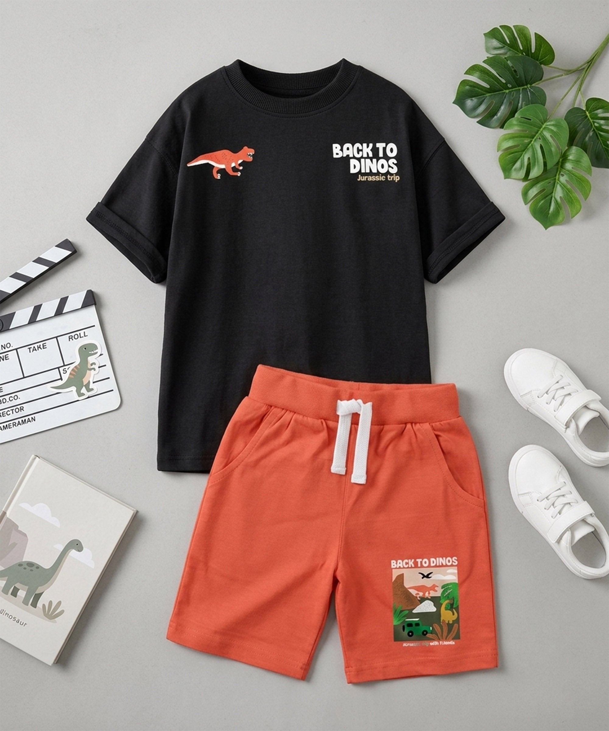 Boys Pure Cotton Oversized T-Shirt & Shorts Co-Ord Set