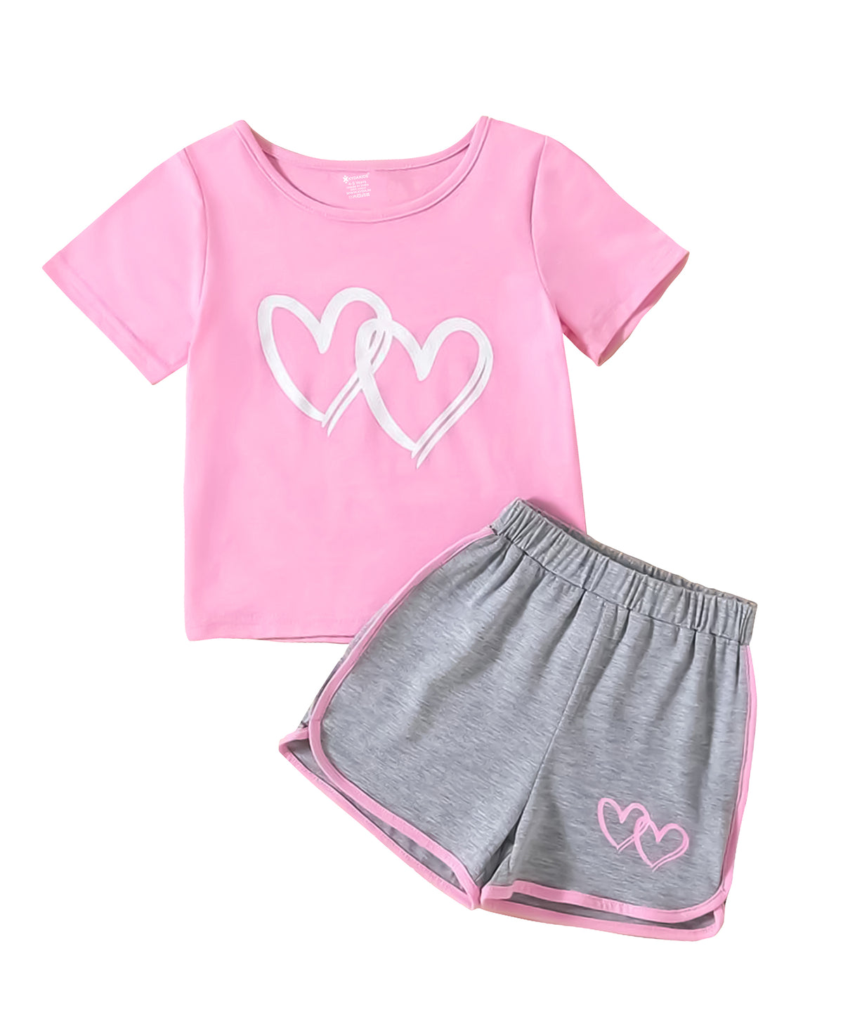 Girls Printed Cotton T-Shirt & Shorts Set