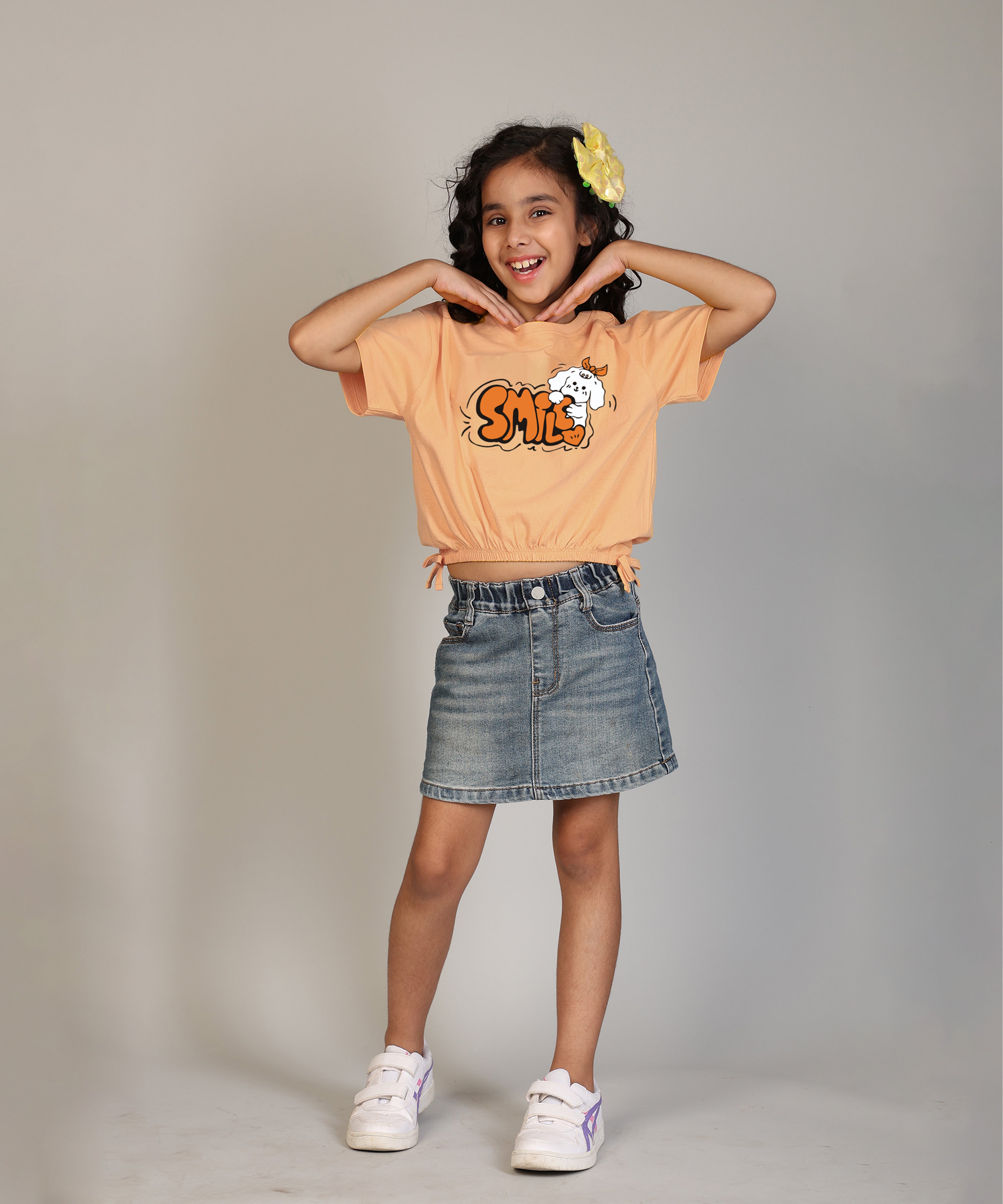 Girls Cotton Printed Crop Top-Combo 2