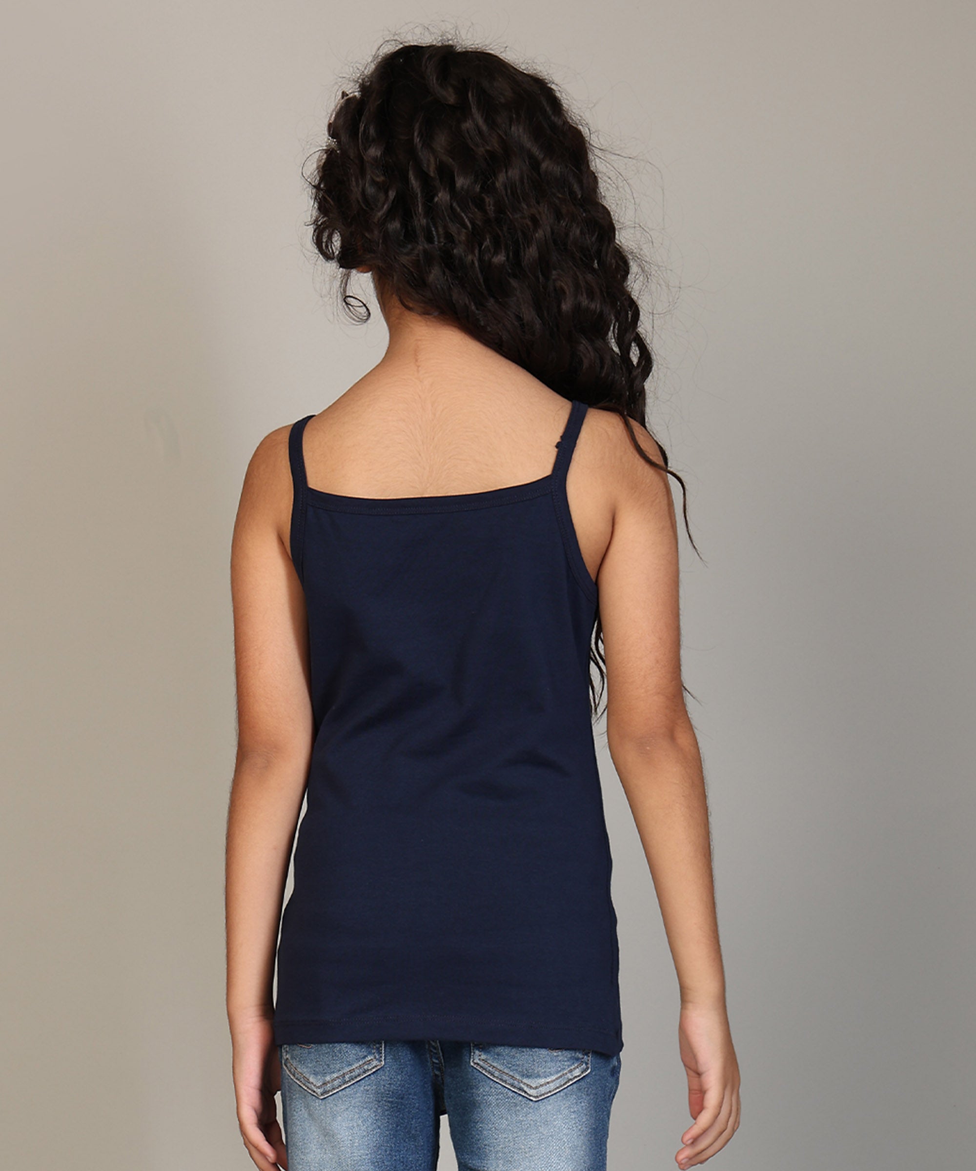 Girls Cotton Inner Camisoles | Soft & Stretchy Regular Strap Slips | Pack of 5