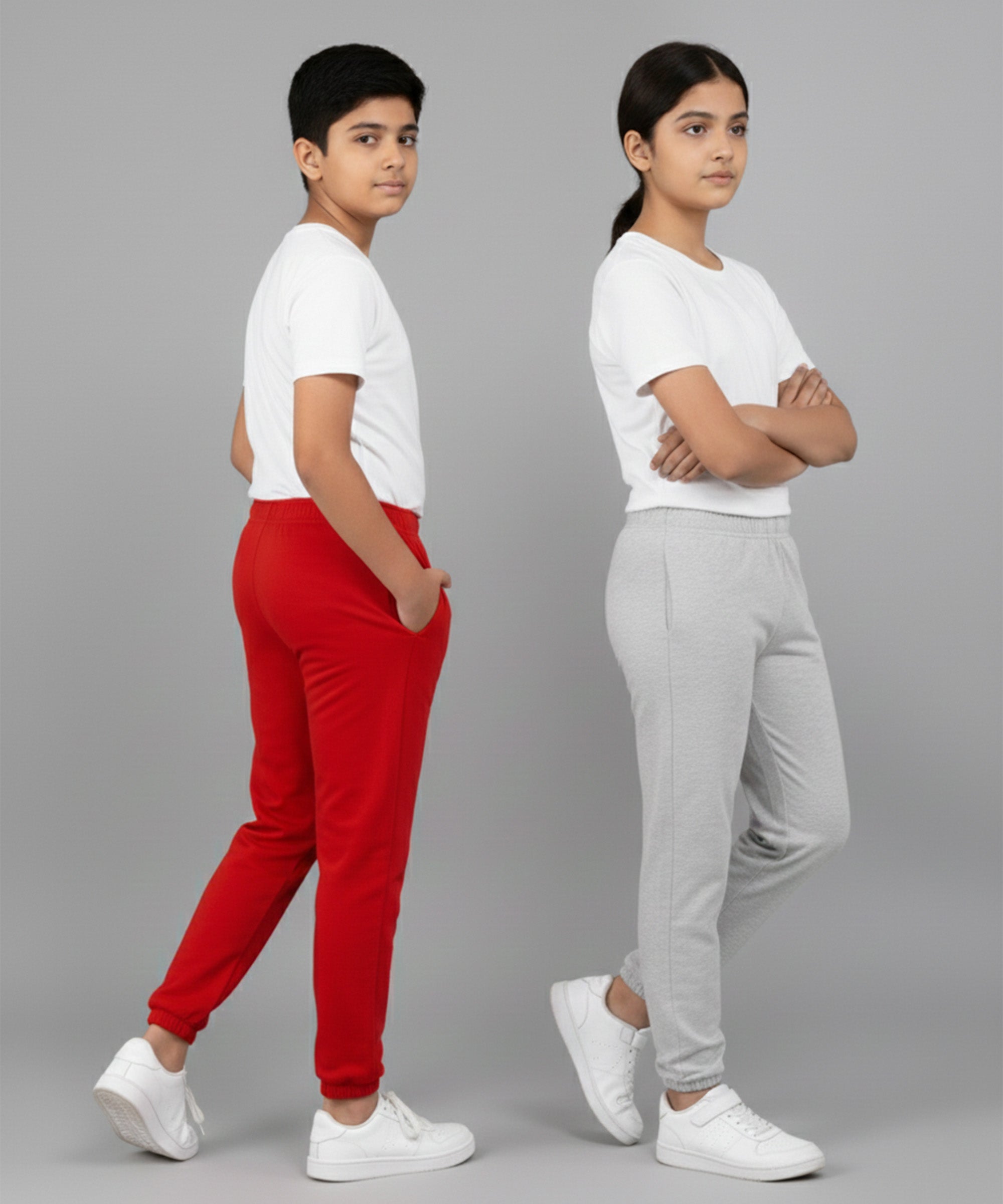 Basic Joggers | Red,Grey