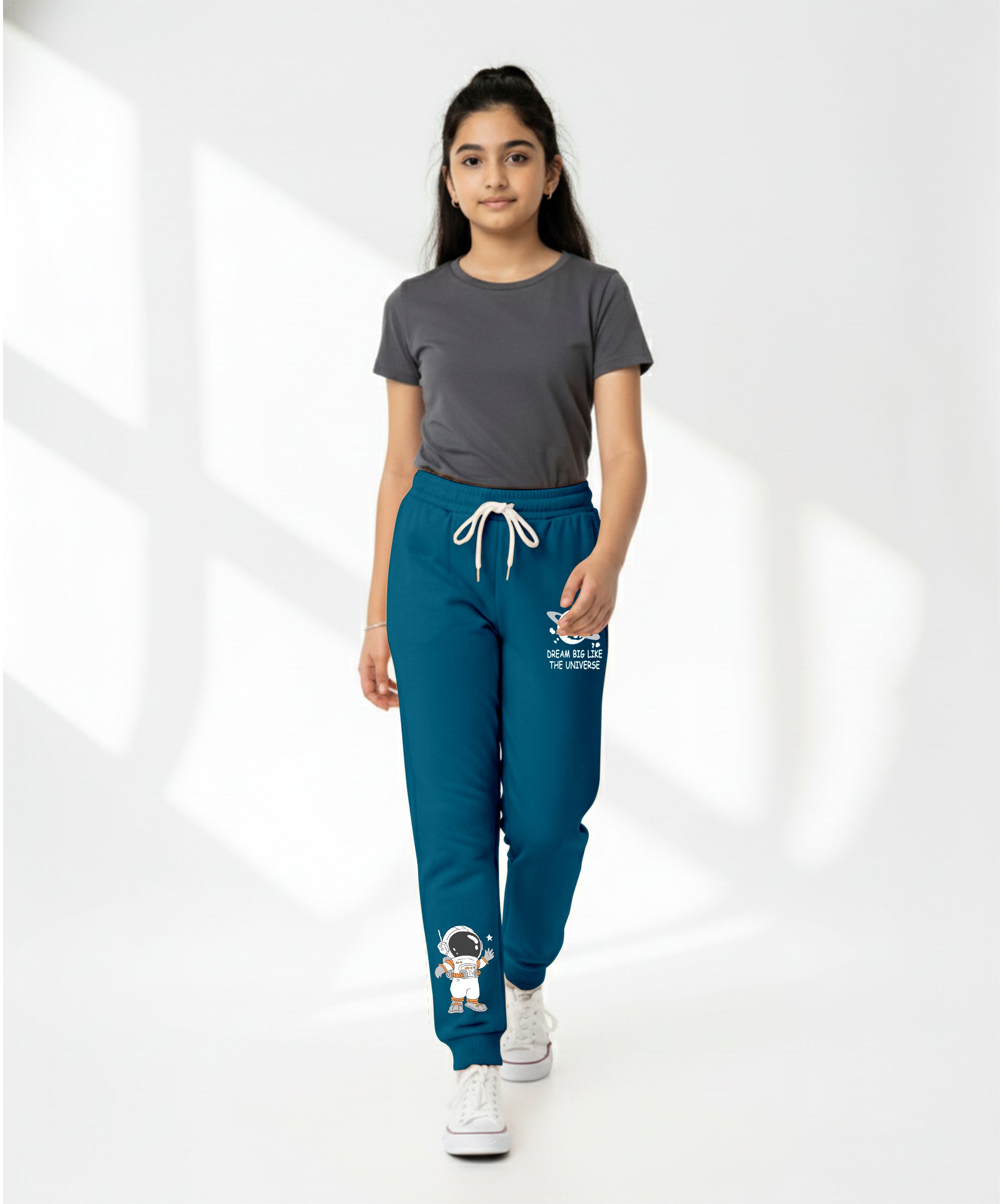 Girls Printed Track Pants | Stretchable Waist | Casual & Sports Wear | Pack of 1