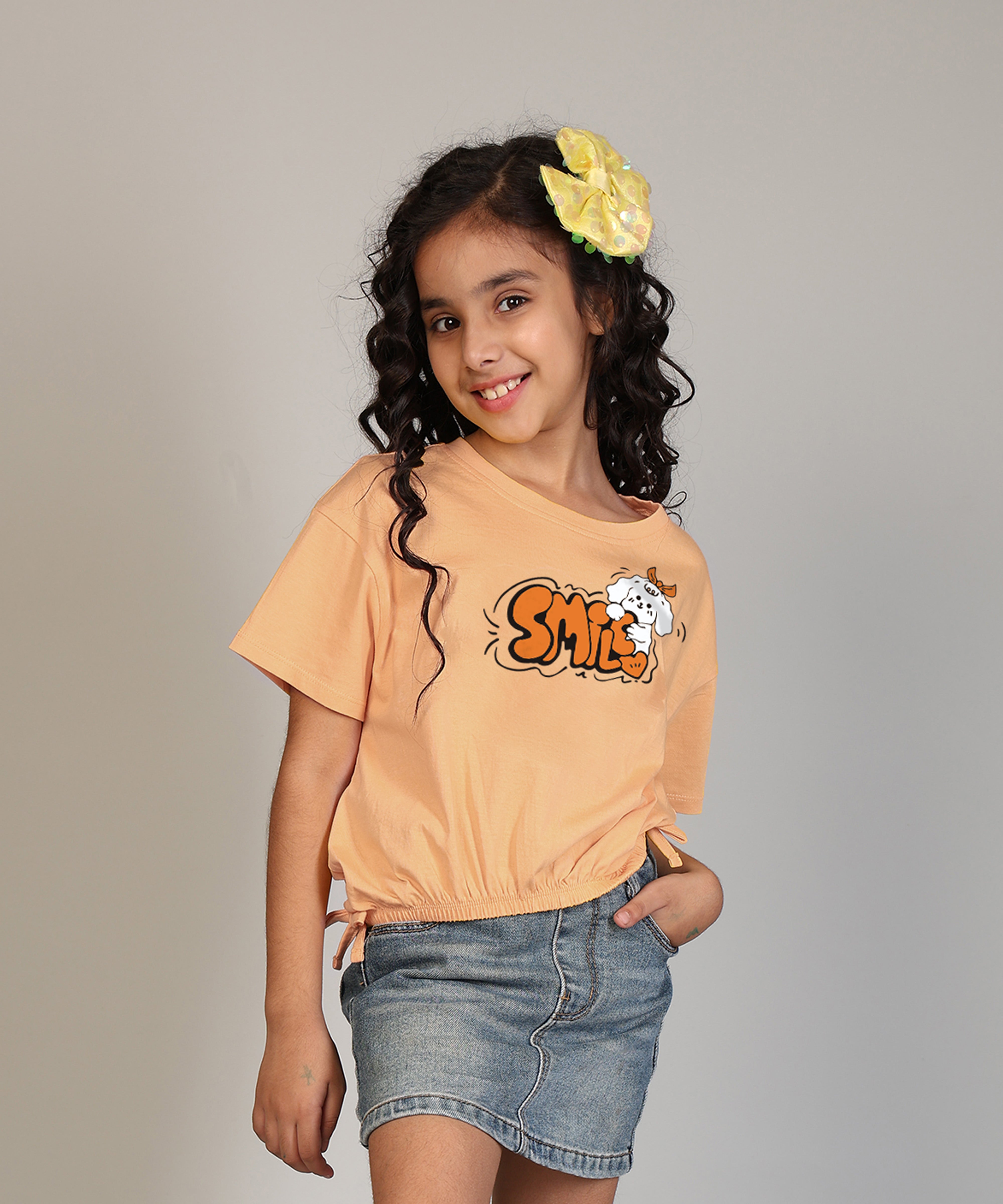 Girls Cotton Printed Crop Top-Combo 2