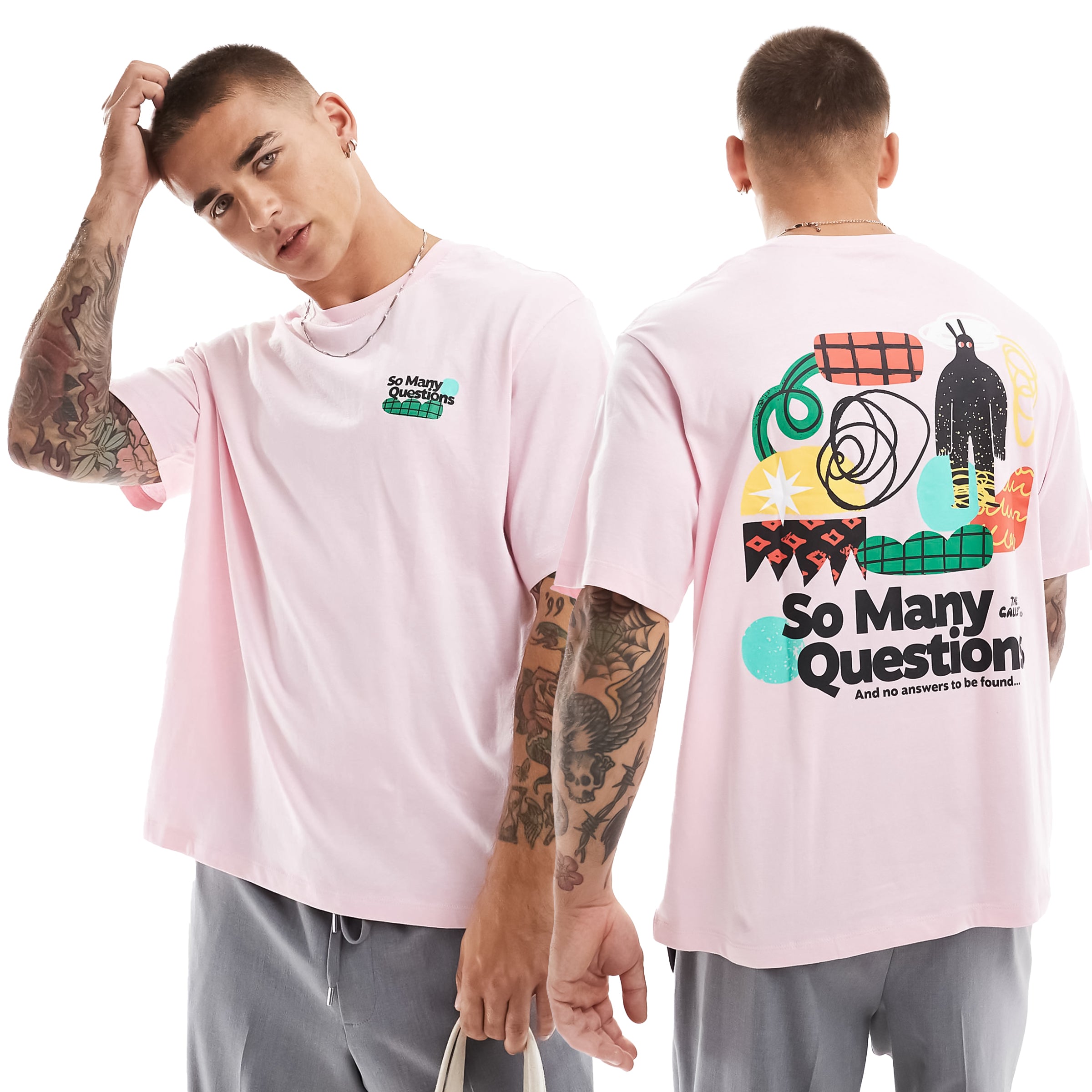 SHODOX® 100% Cotton Oversized Fit Half Sleeve T-shirt for Men - Drop Shoulder Front & Back Printed T-Shirt for Men's (Pack of 1)