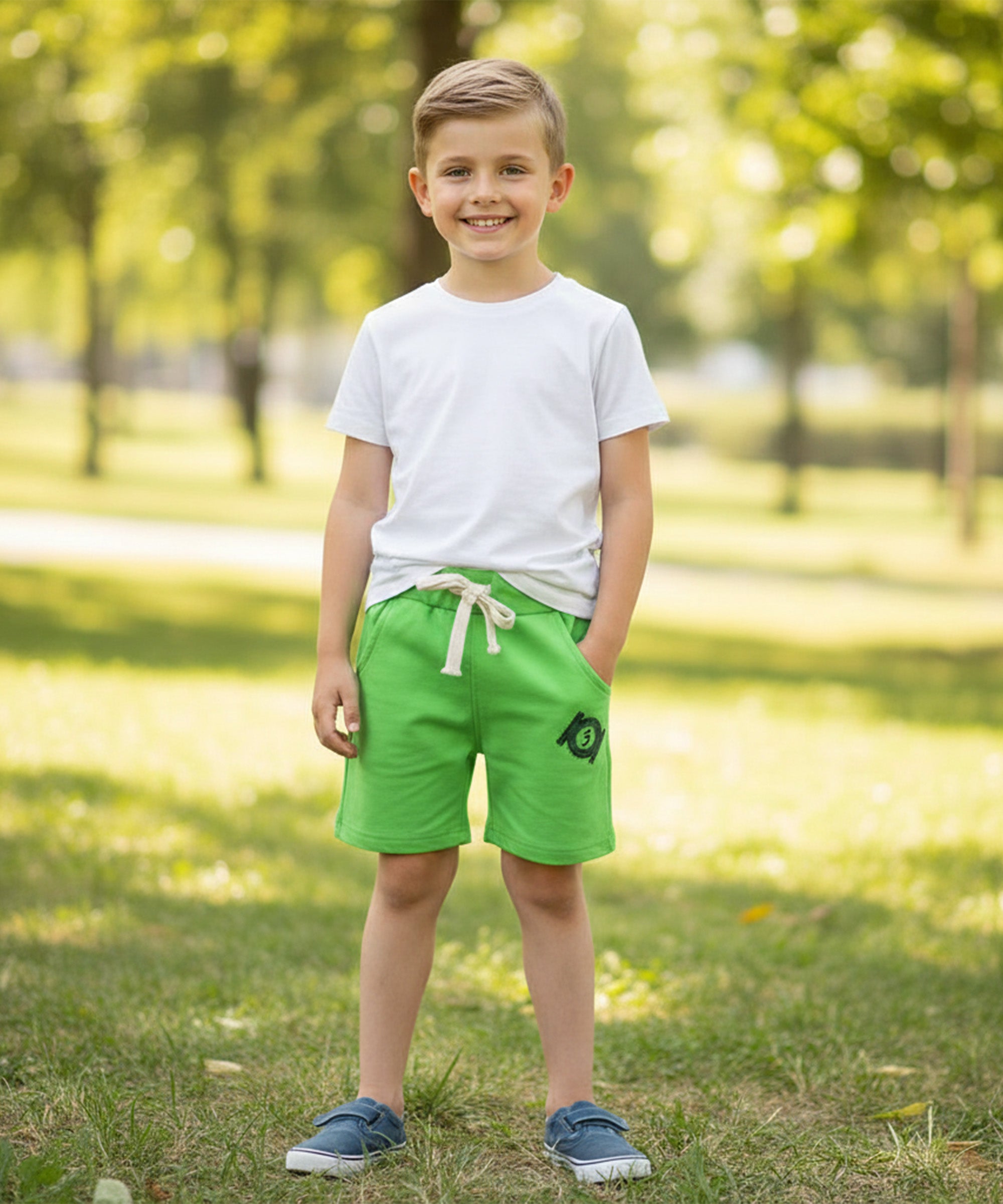 Kids Unisex Multicolor CC Printed Cotton Shorts (Pack of 3)