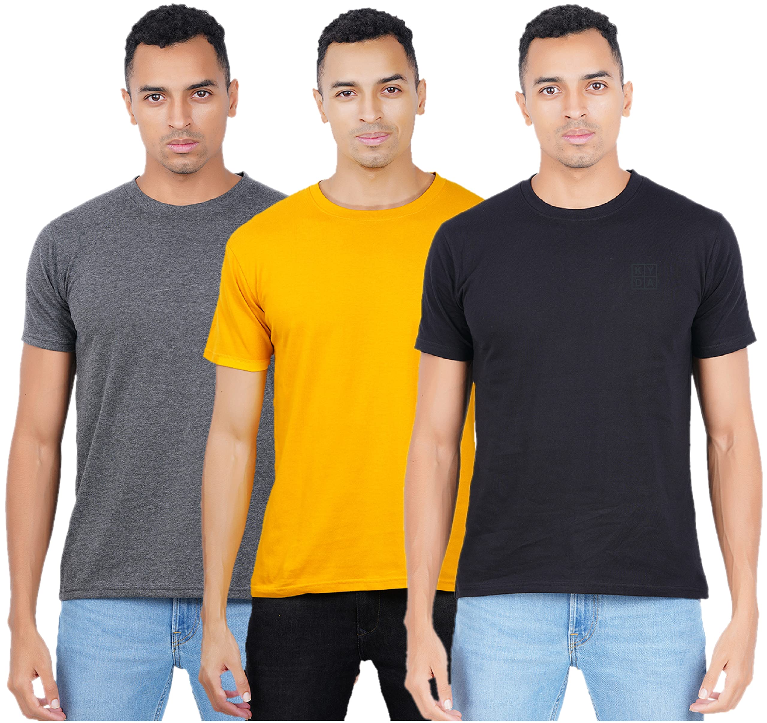 Men's Solid T-Shirt (Pack of 3)