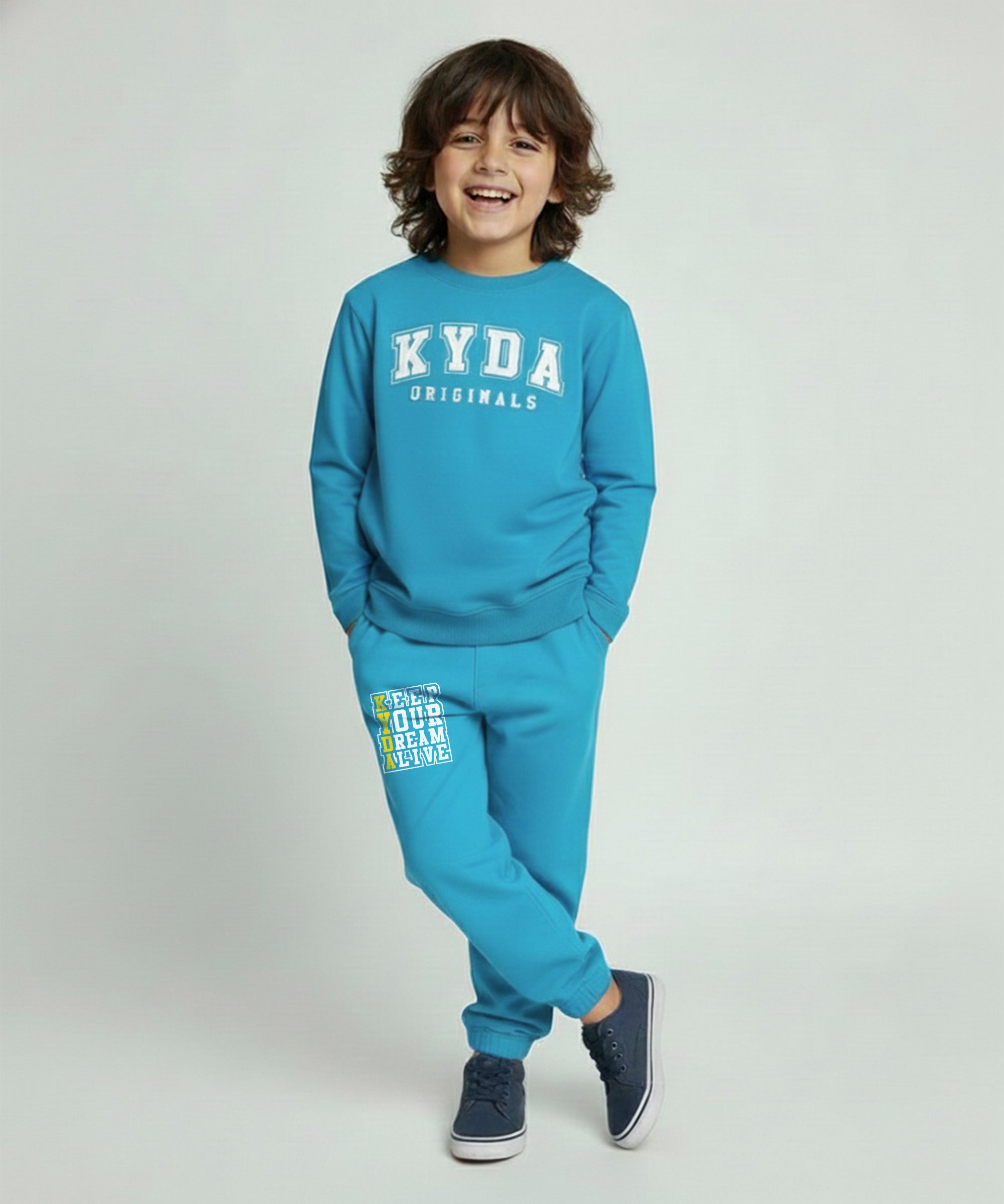 Boys & Girls Full Sleeve Sweatshirt & Pants | Blue