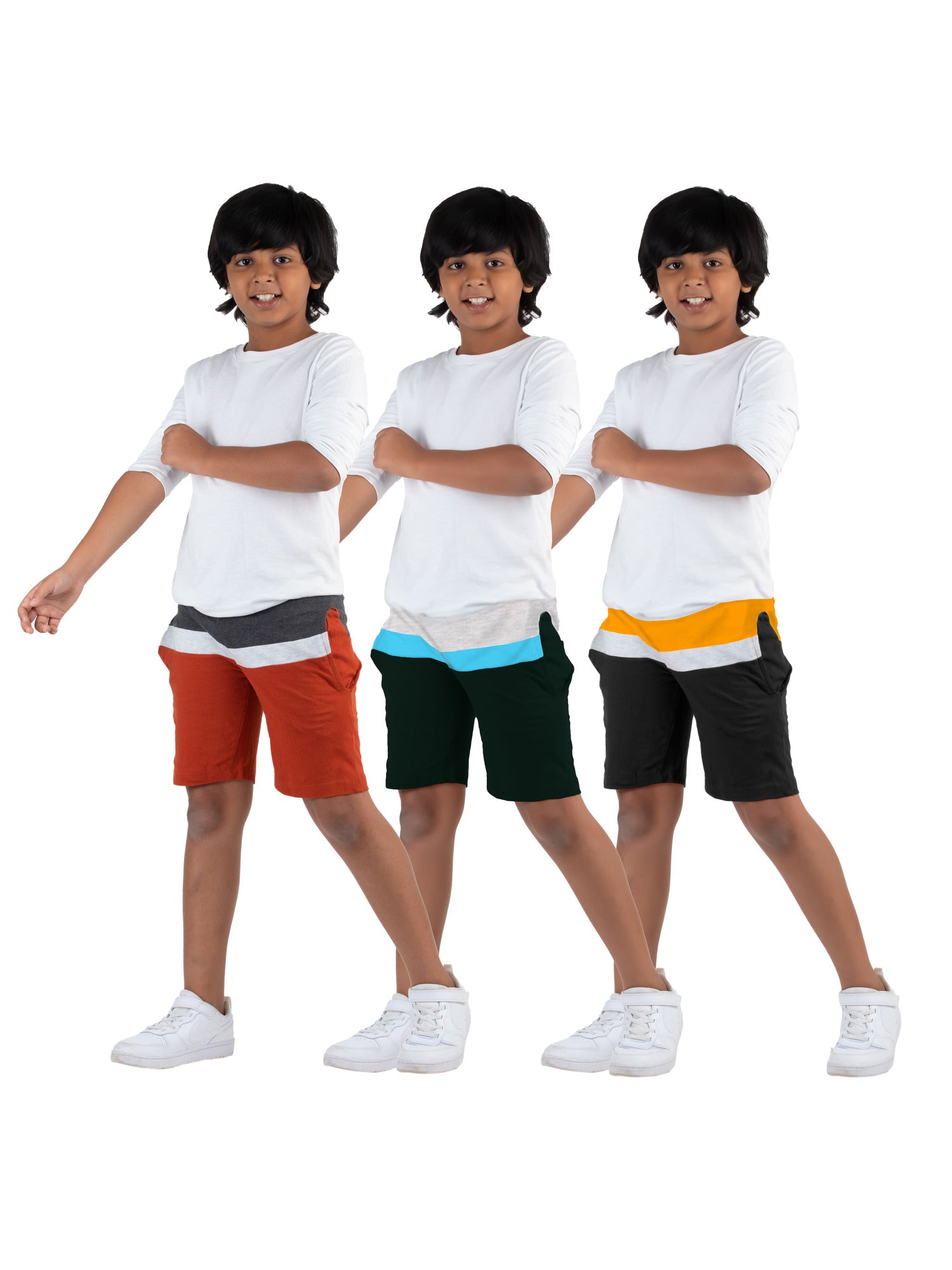 Boys and Girls Cotton Printed Shorts - Regular Fit Multicolor Shorts for Unisex (Pack of 3)