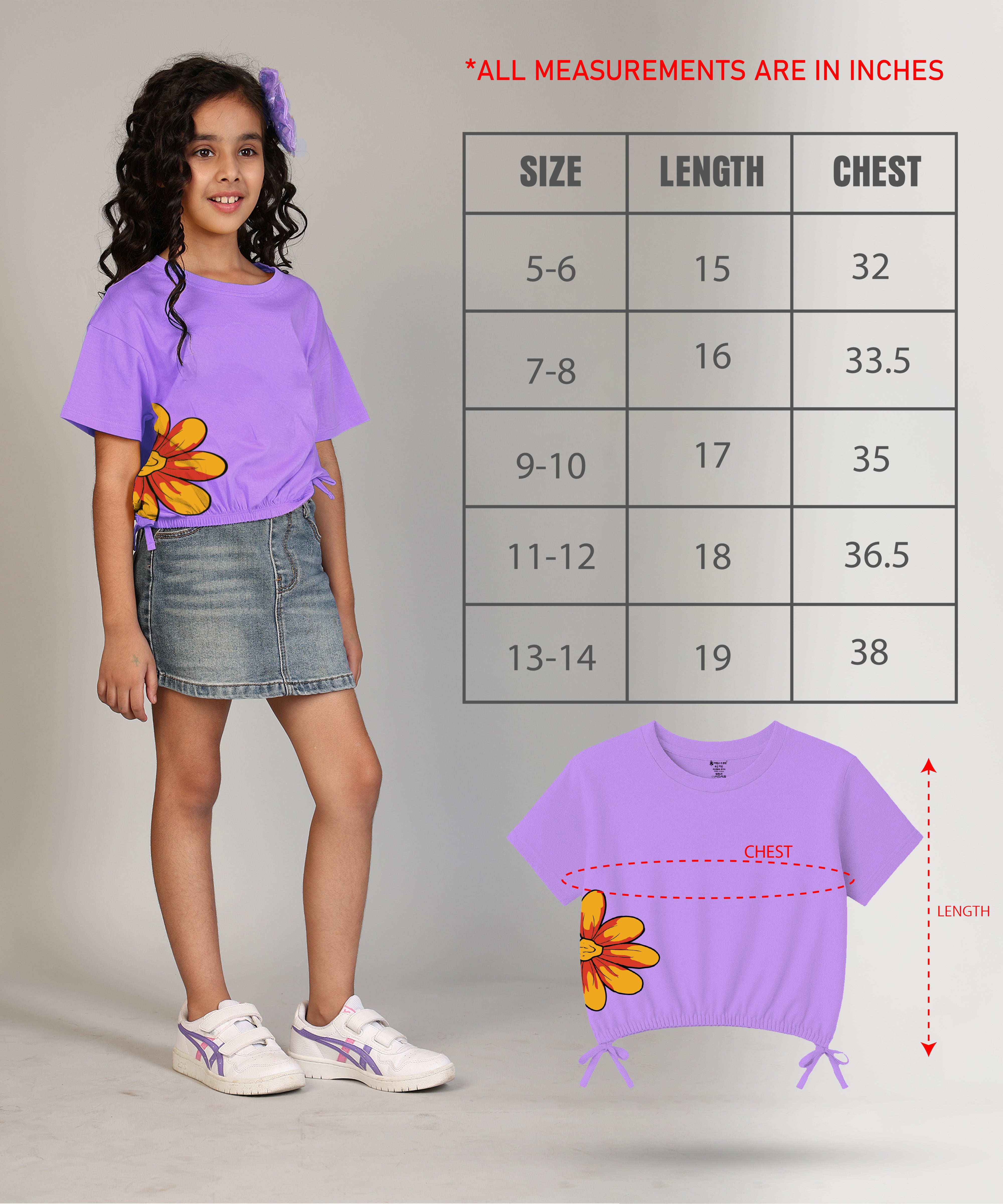 Girls Cotton Printed Crop Top-Combo 2