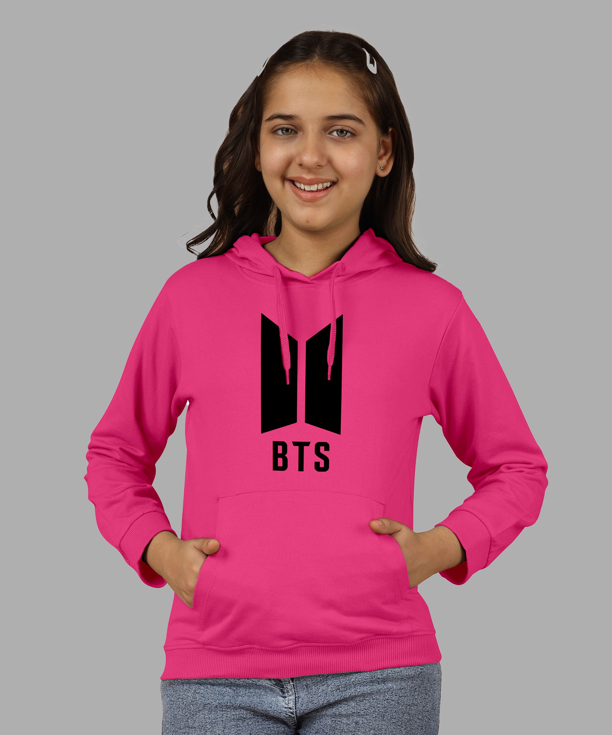 Girls Cotton Hooded Neck Hoodies - LightPurple
