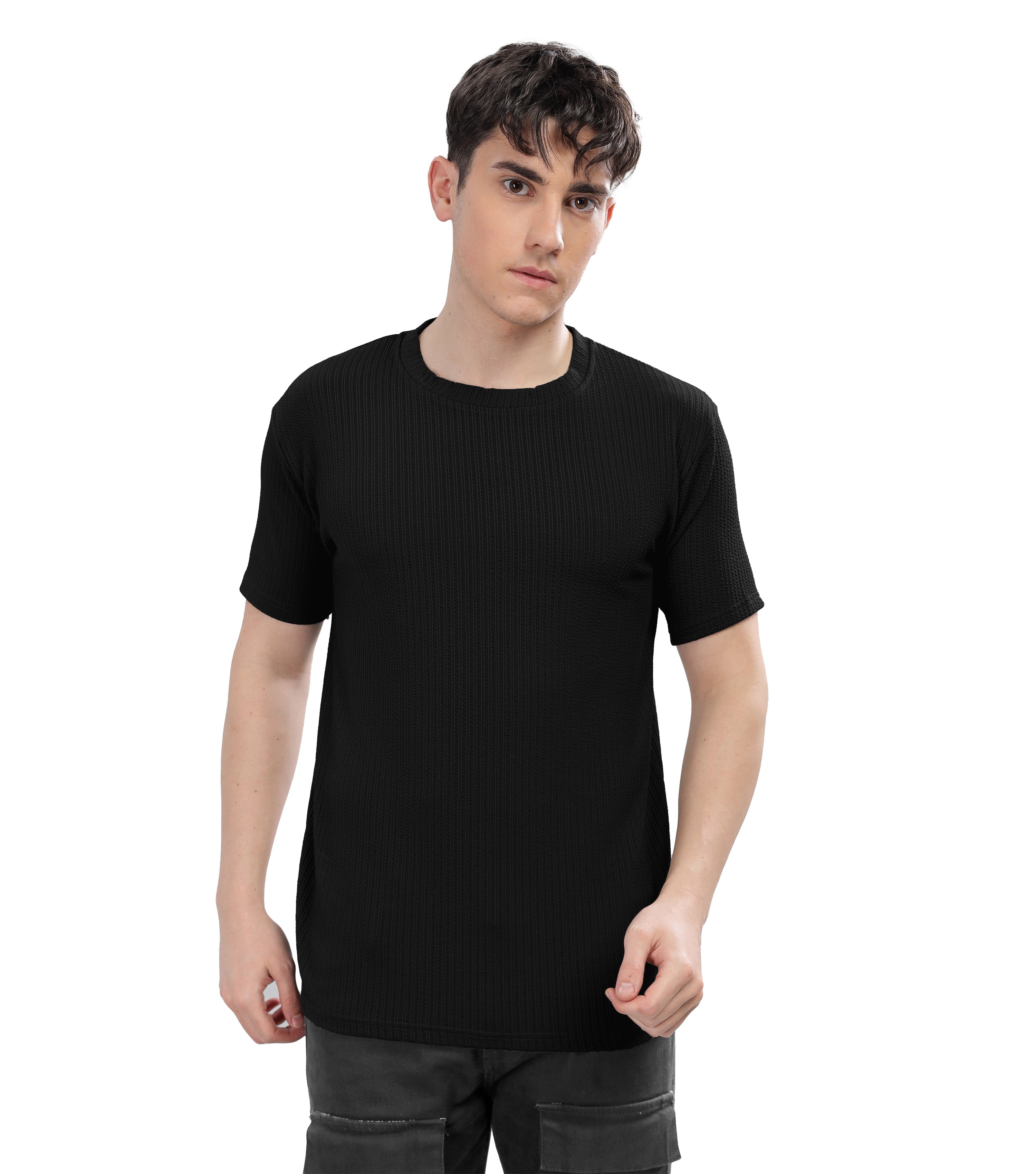 SHODOX®Mens Solid Polycotton Round Neck Half Sleeve Regular fit Tshirt (Pack of 1)