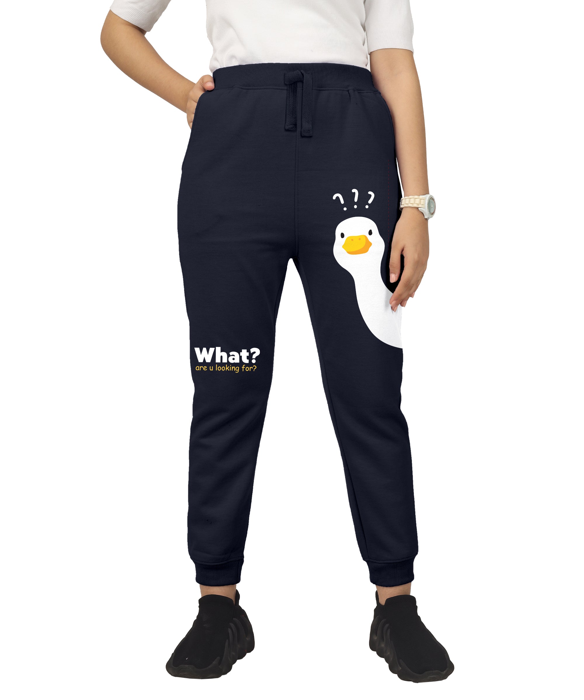 Girls Printed Premium Trouser | Navy