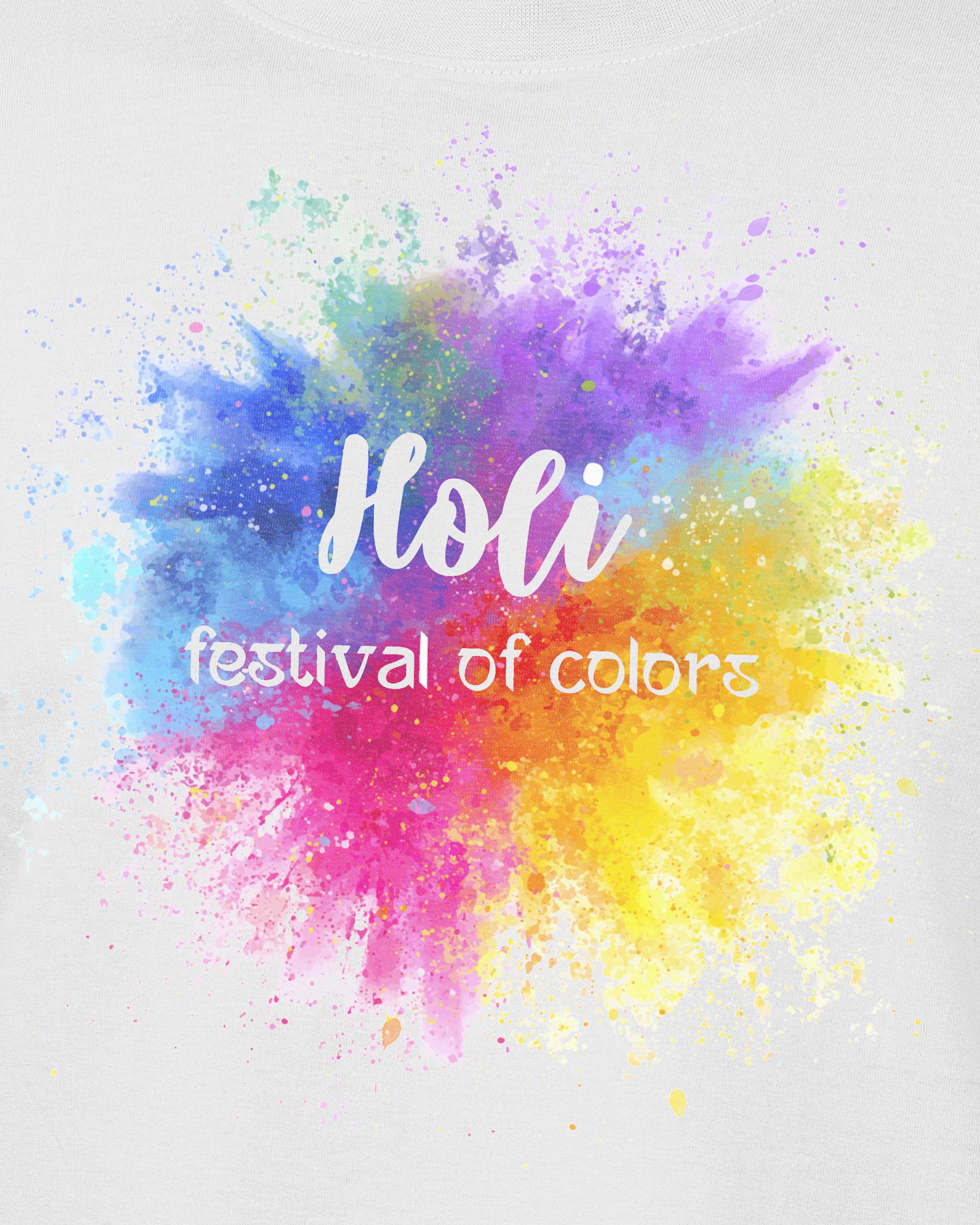 Boys Printed Holi Regular Fit Tshirt C2 - Multicolor