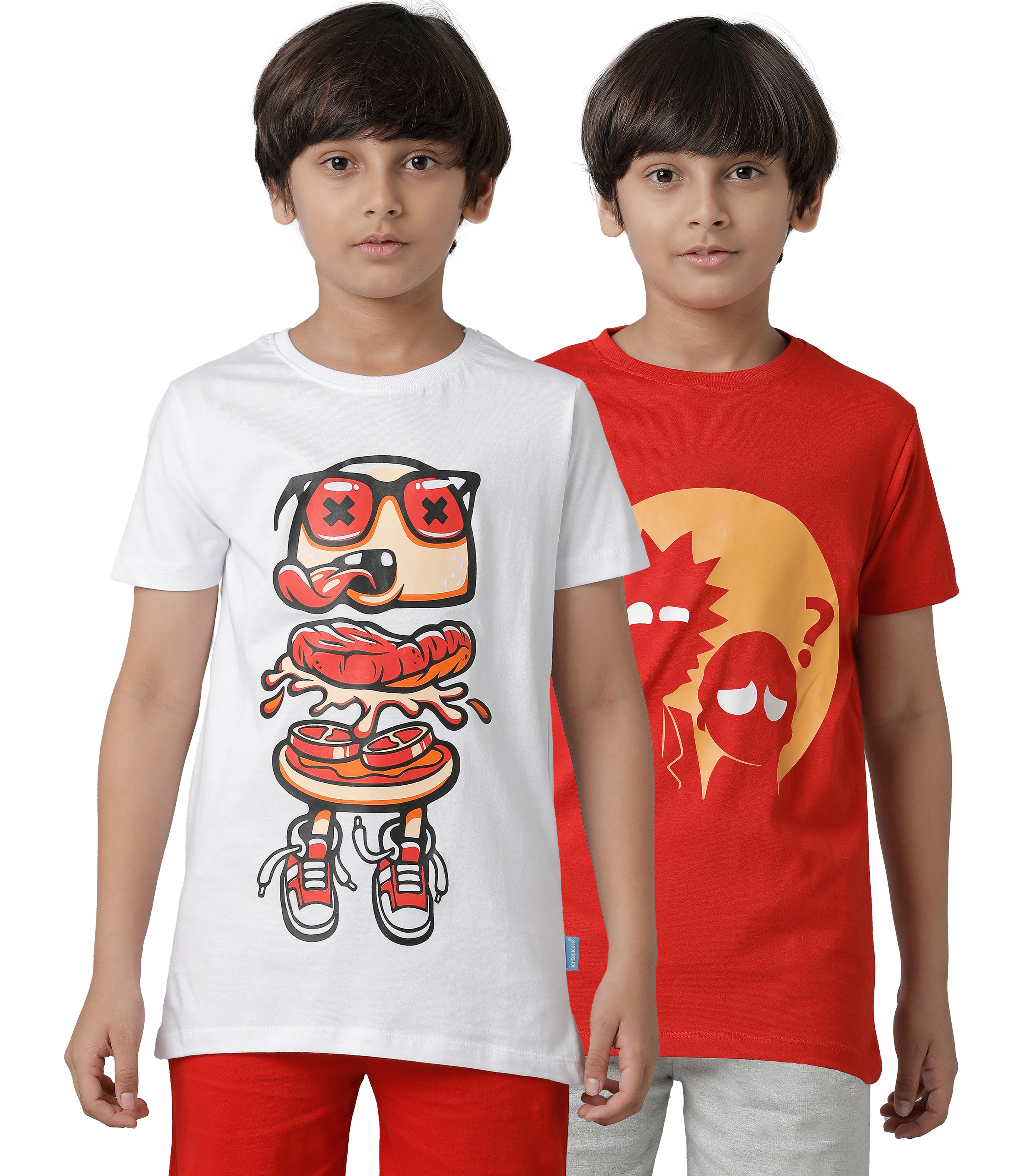 Boys Half Sleeve Pedal Printed Multicolor T-Shirts C1 (Pack of 2)