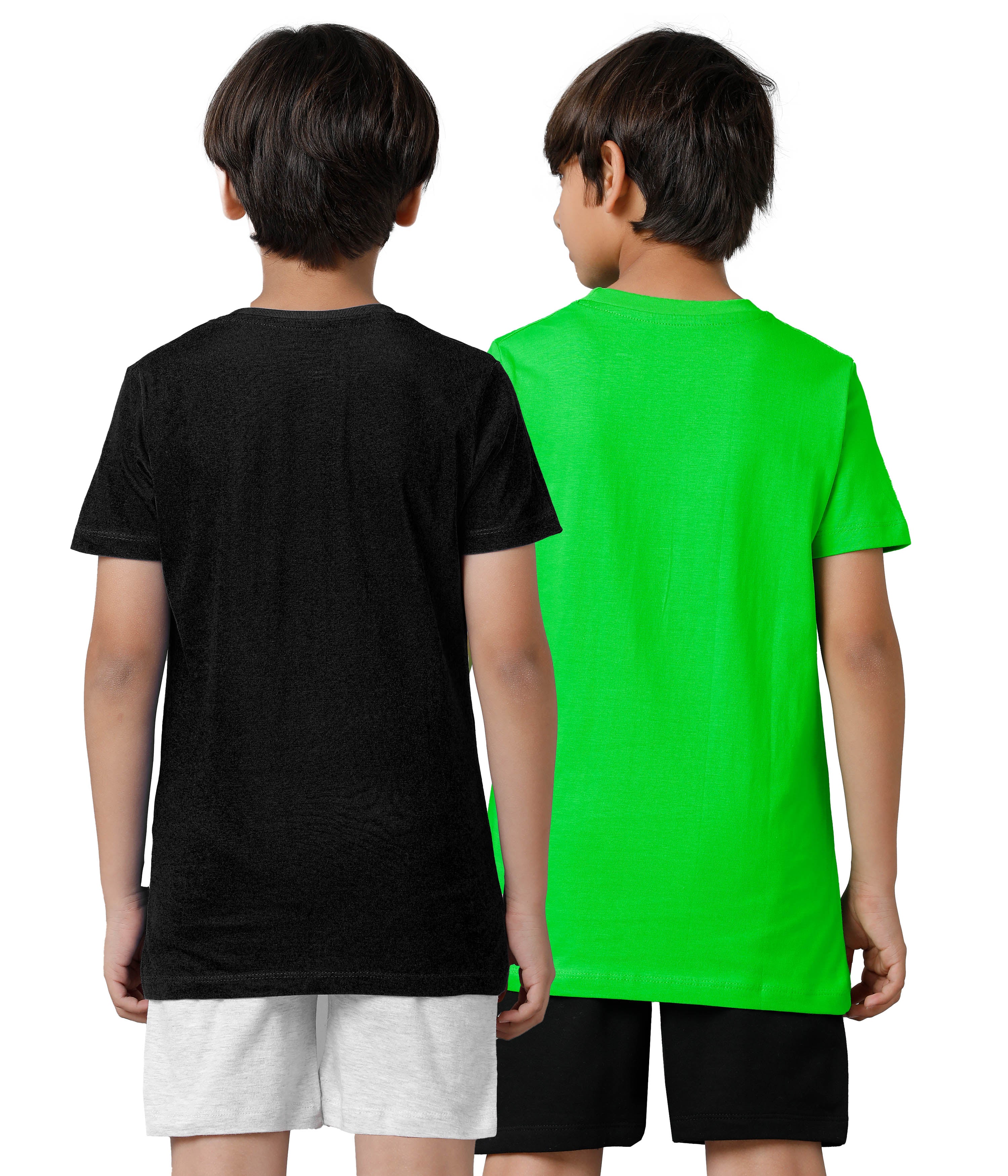 Boys Clothing Set T-shirt & Shorts - Green & white (Pack of 2)