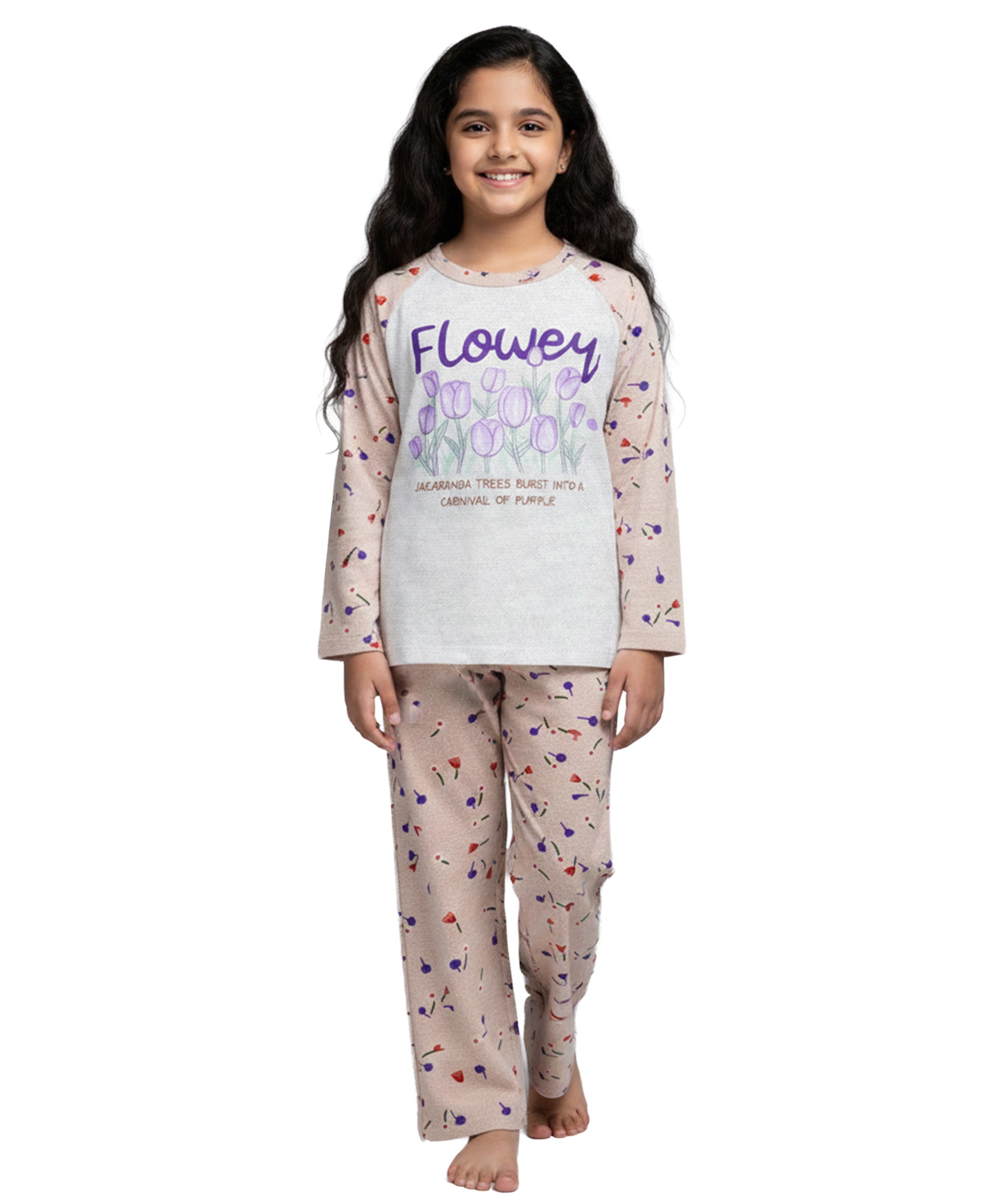 Girls Comfort Cotton Lounge Co-Ord Set