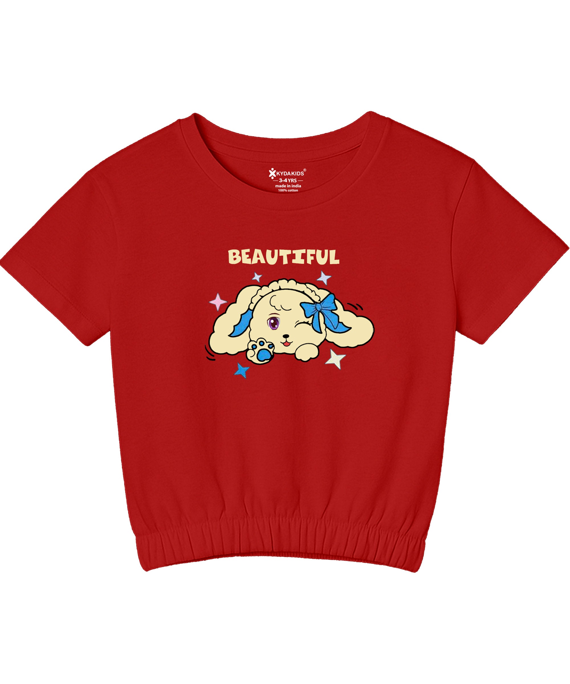 Girls1 00% Pure Cotton Regular fit Short Sleeve Printed Crop top T-Shirt -Combo 2