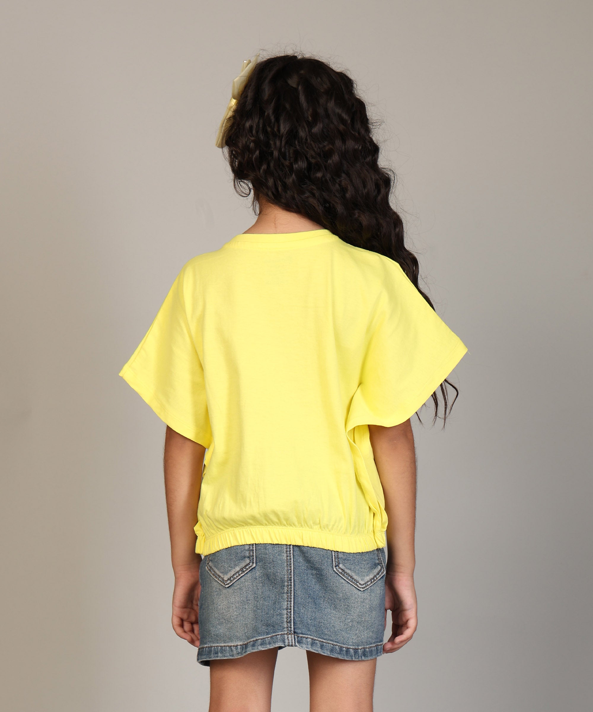 100% Cotton Crop top for Girls - Printed Half Sleeve Stylish T-shirt, Regular Fit Tops For Girls-Multicolor 1