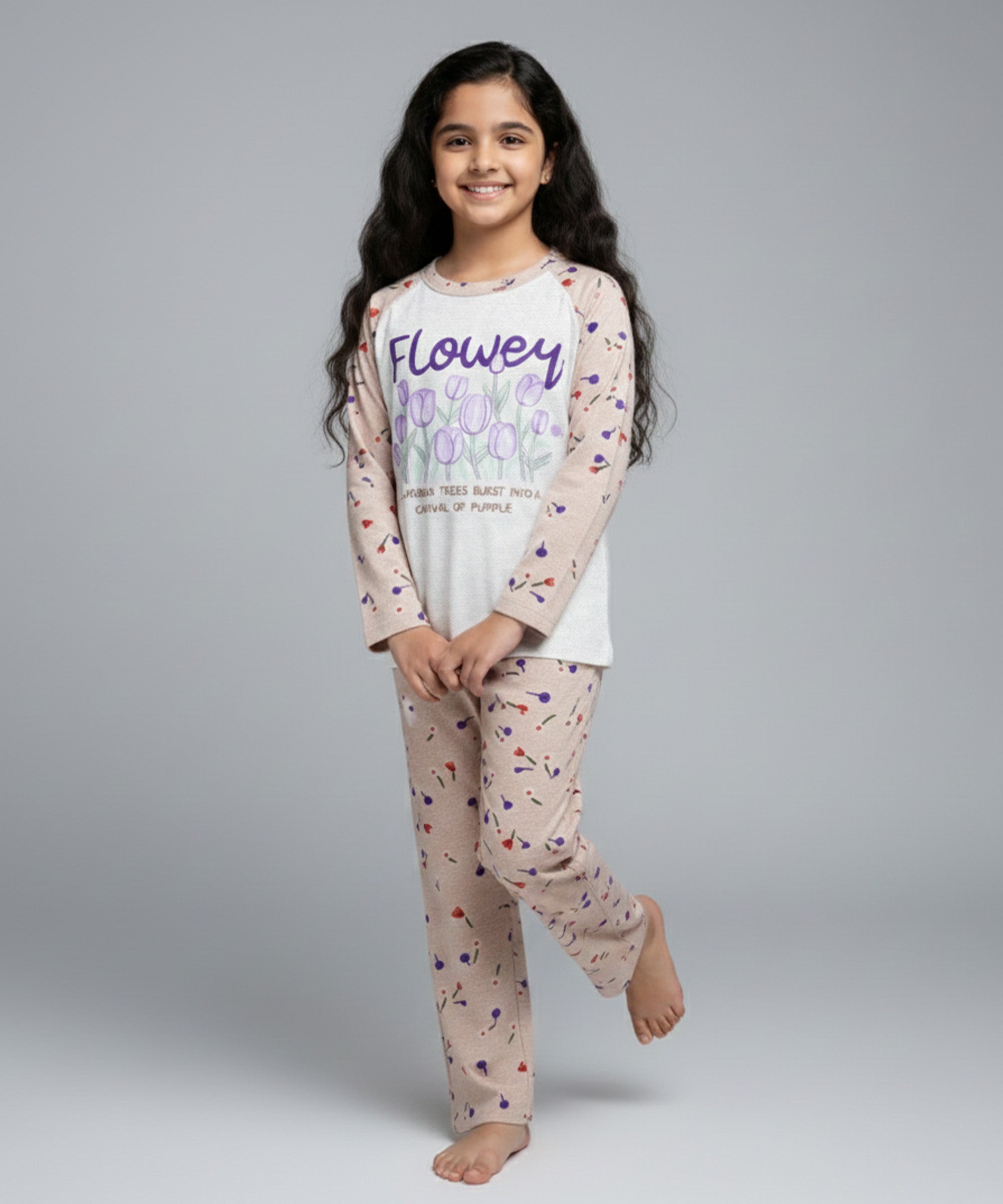 Girls Comfort Cotton Lounge Co-Ord Set