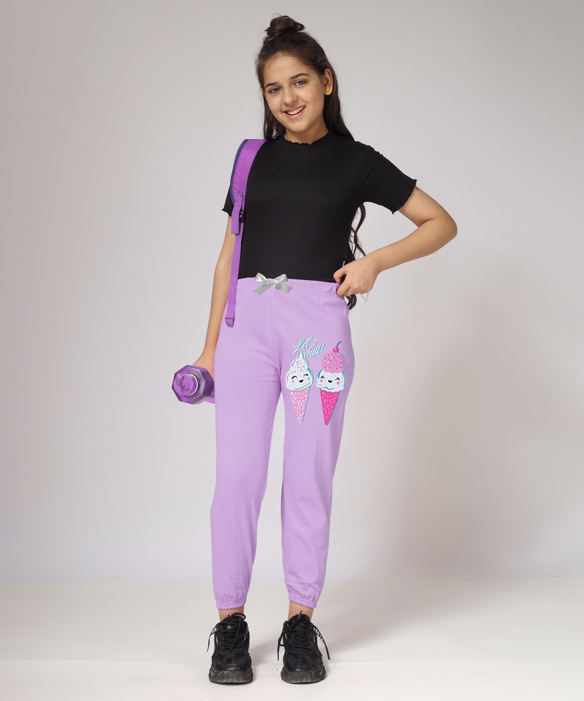 Girl's Regular fit Track Pants (GP3A_C2_Combo 3)