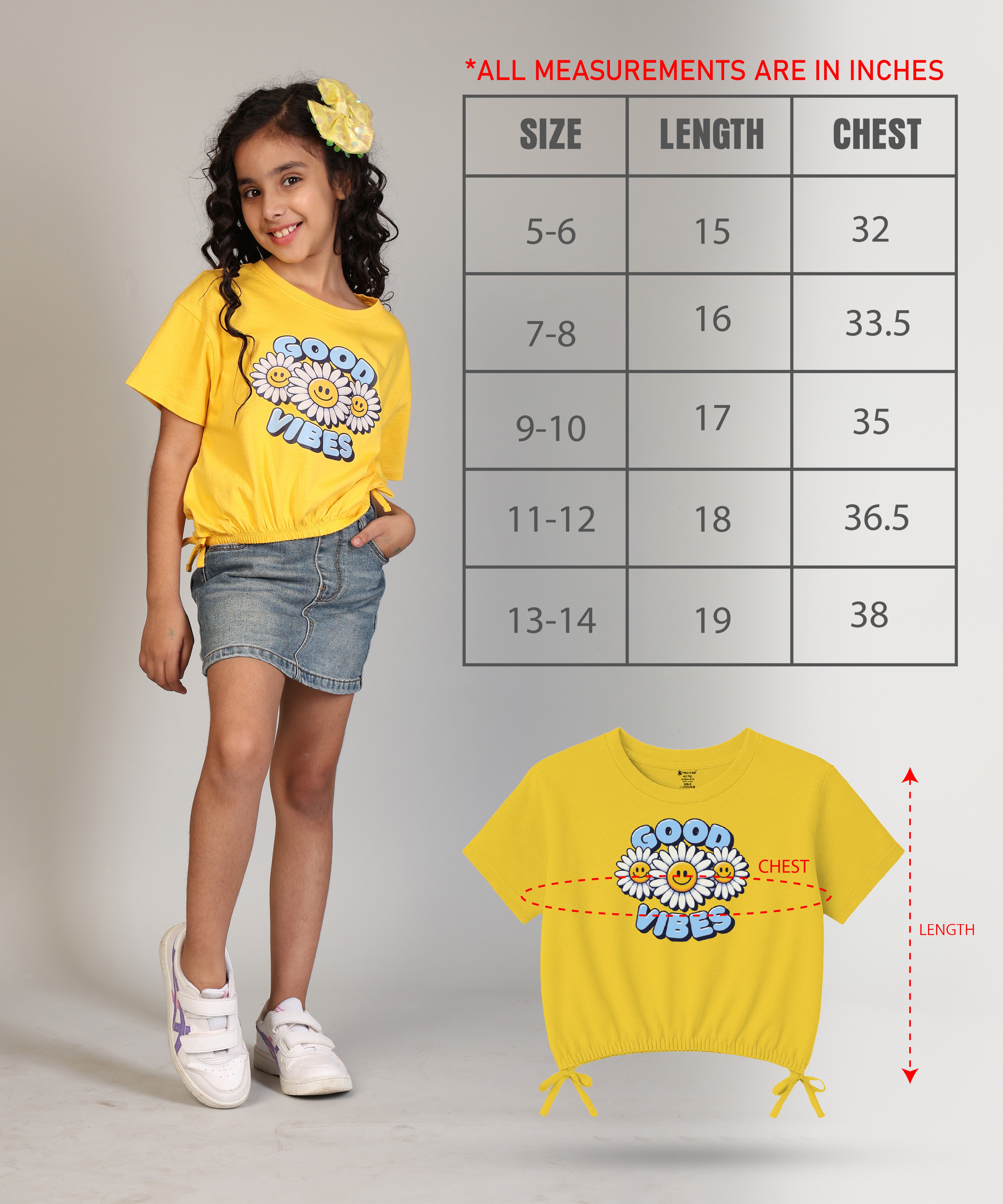 Girls Cotton Printed Crop Top-Combo 1