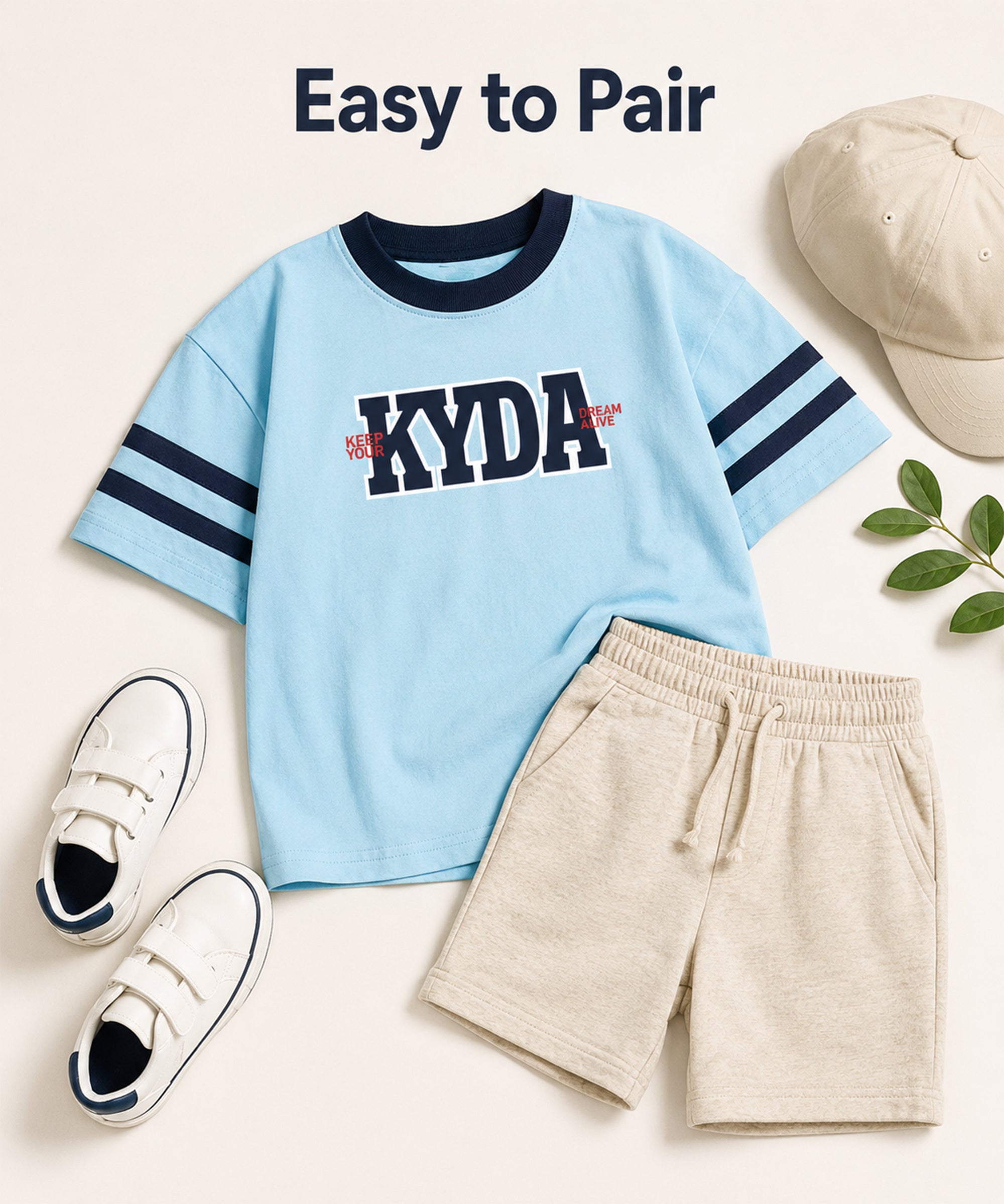 Boys Premium Cotton Oversized Printed T-Shirt | Sky Blue