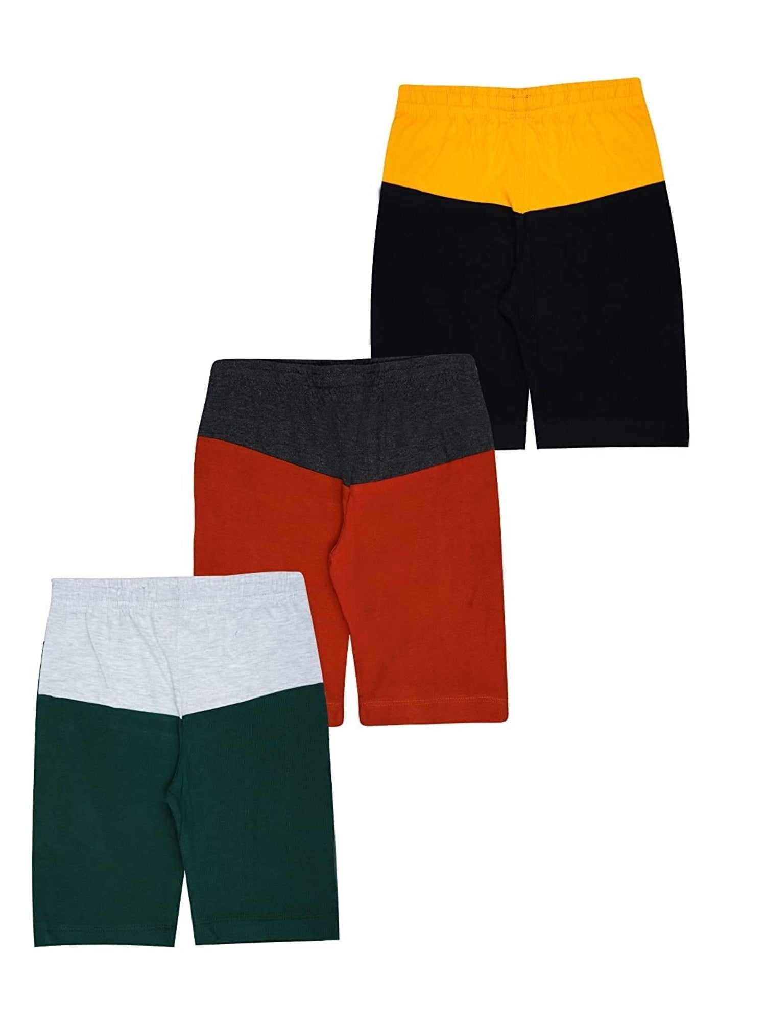 Boys and Girls Cotton Printed Shorts - Regular Fit Multicolor Shorts for Unisex (Pack of 3)